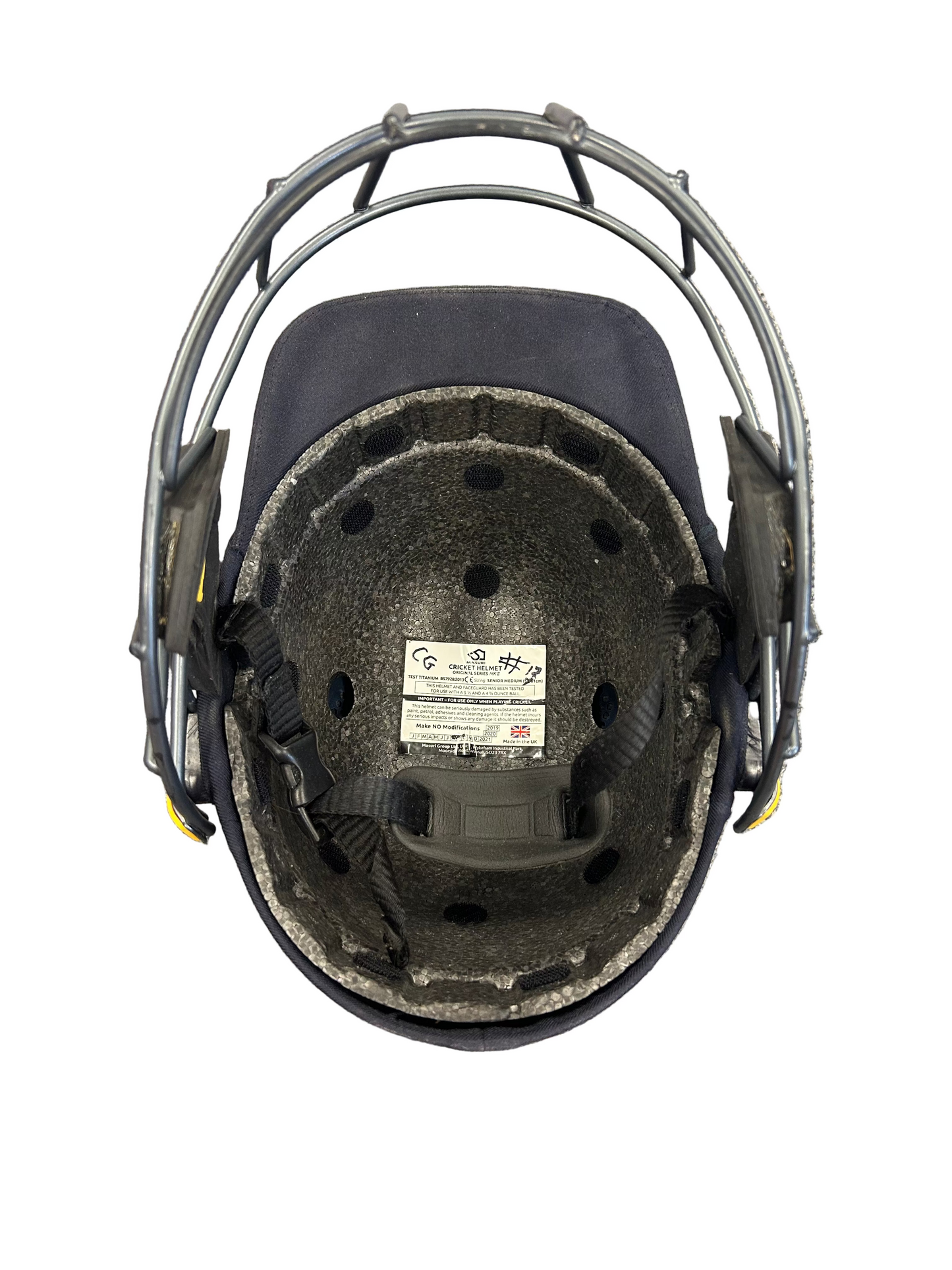 Scotland Masuri T-Line Titanium Match Used Cricket Helmet