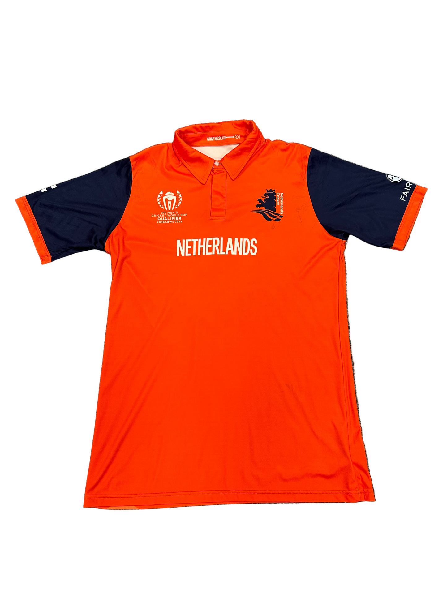 Ryan Klein Netherlands 2023 ODI World Cup Qualifier Match Worn SS Playing Shirt