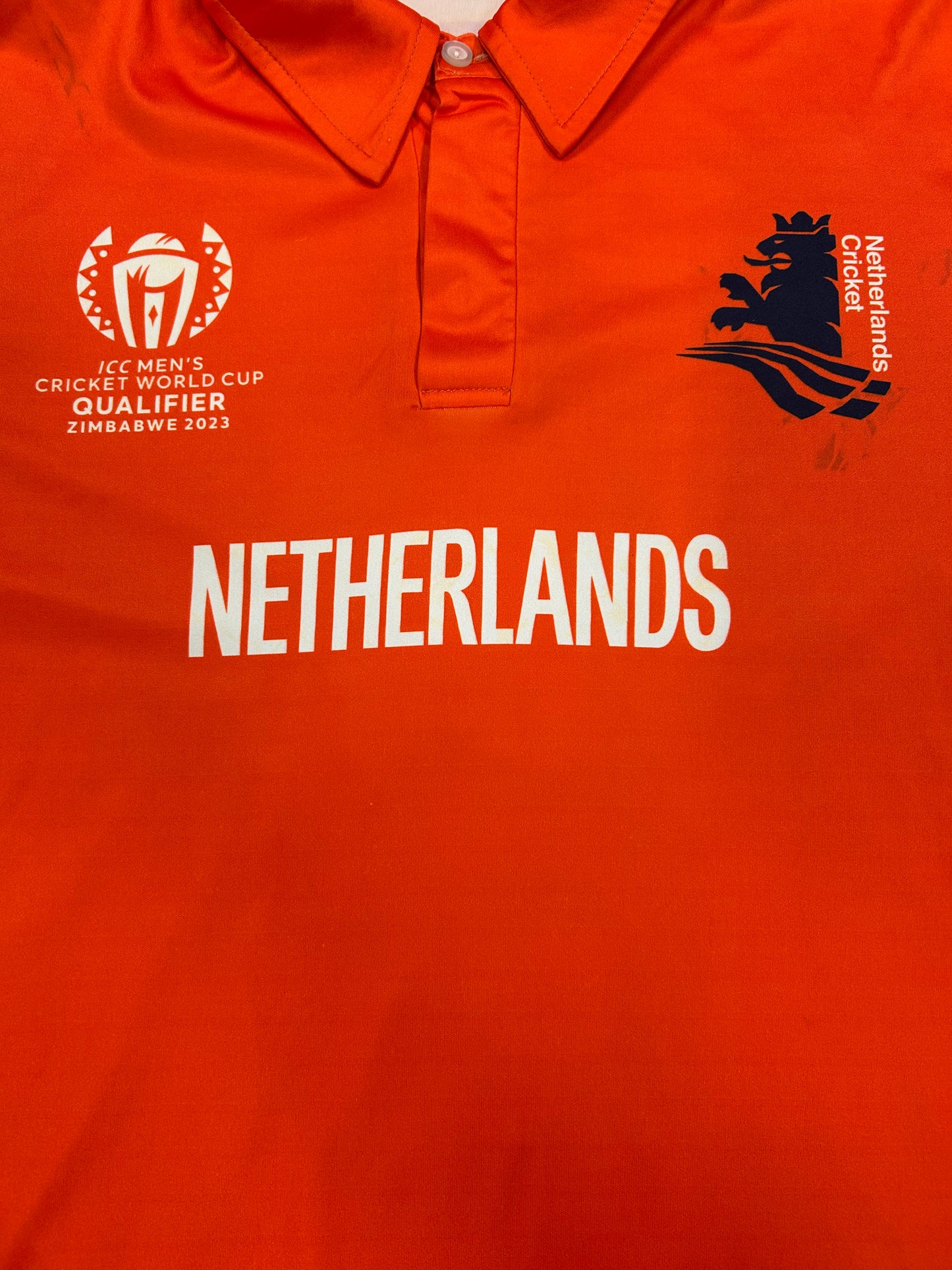 Ryan Klein Netherlands 2023 ODI World Cup Qualifier Match Worn SS Playing Shirt