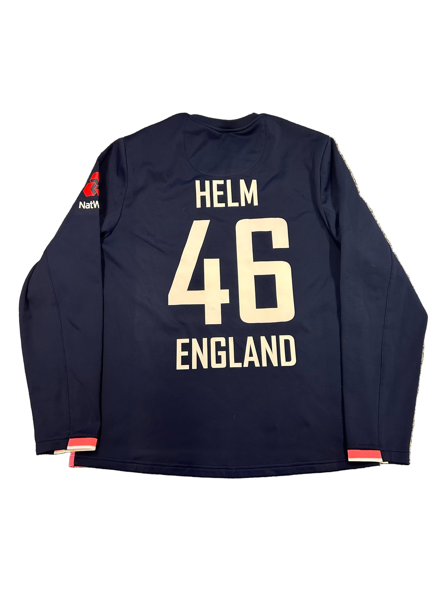 Tom Helm England Lions 2017 ODI Match Worn LS Playing Jumper