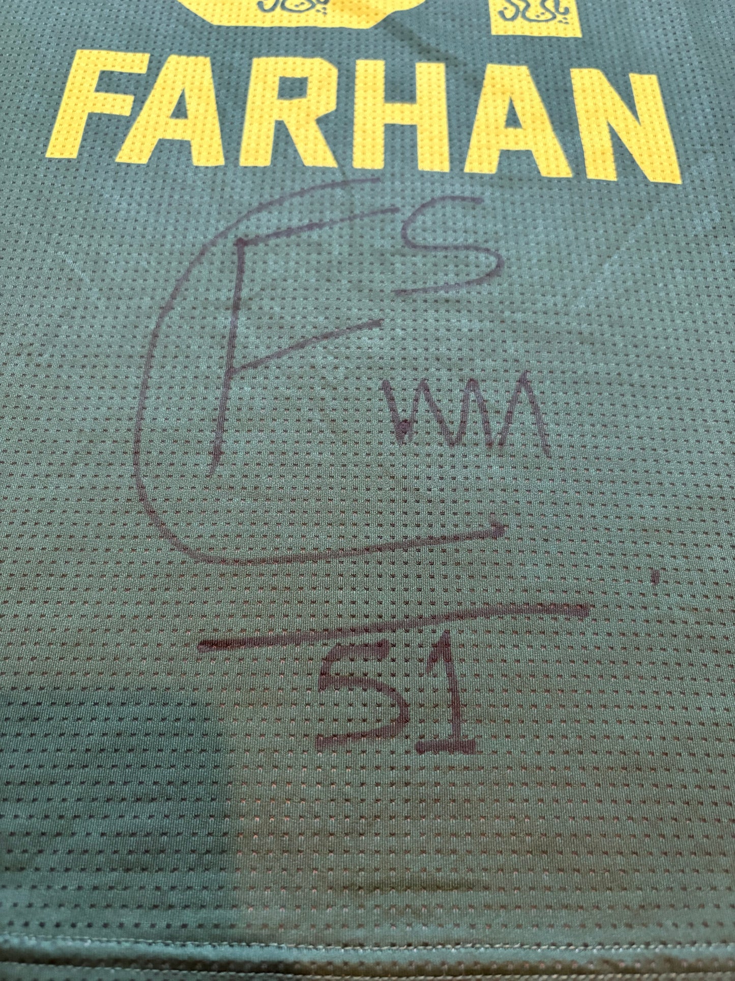 Sahibzada Farhan Pakistan 2024 ODI Match Issue Signed SS Playing Shirt