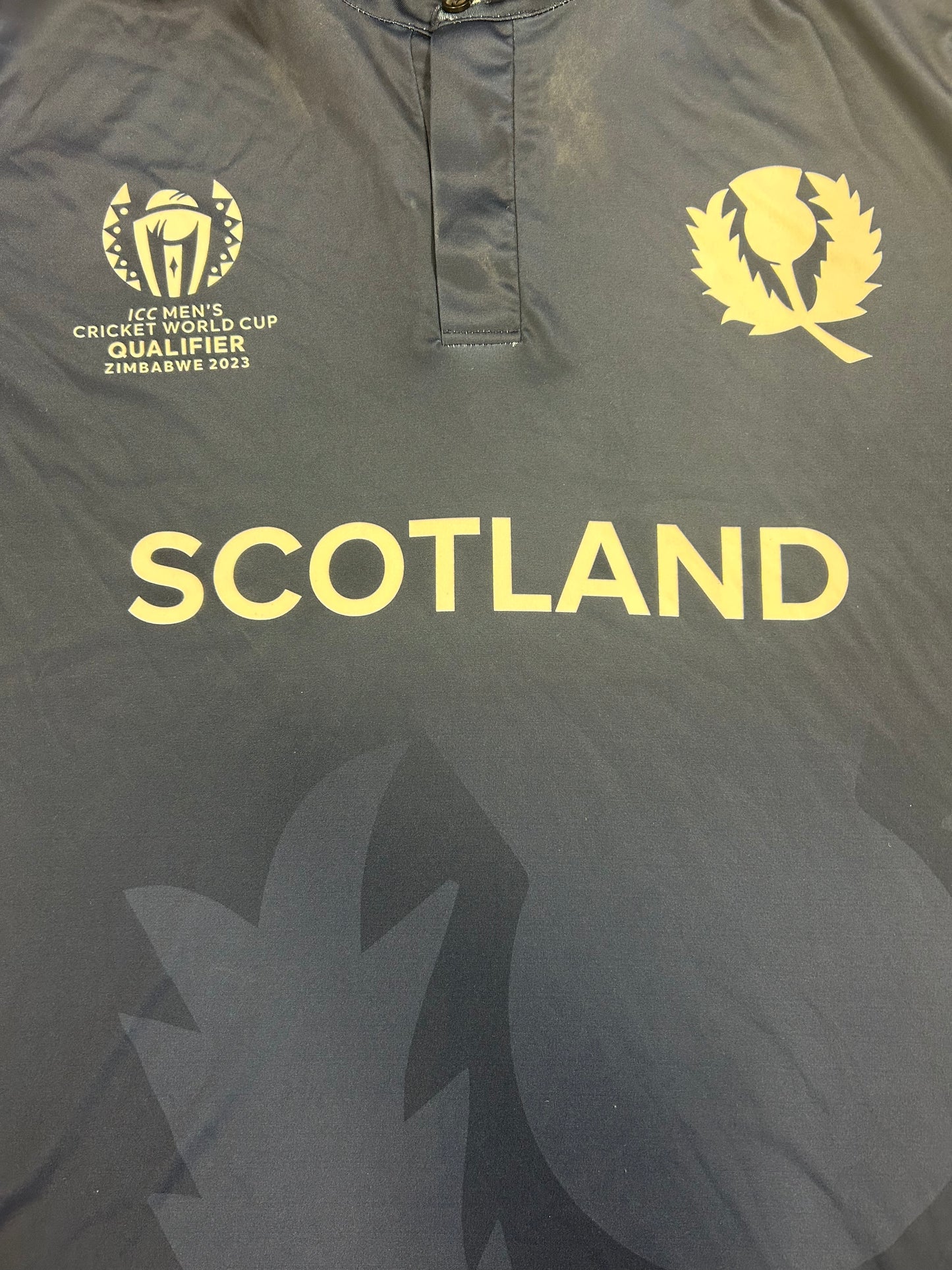 Jack Jarvis Scotland 2023 ODI World Cup Qualifiers Match Worn SS Playing Shirt