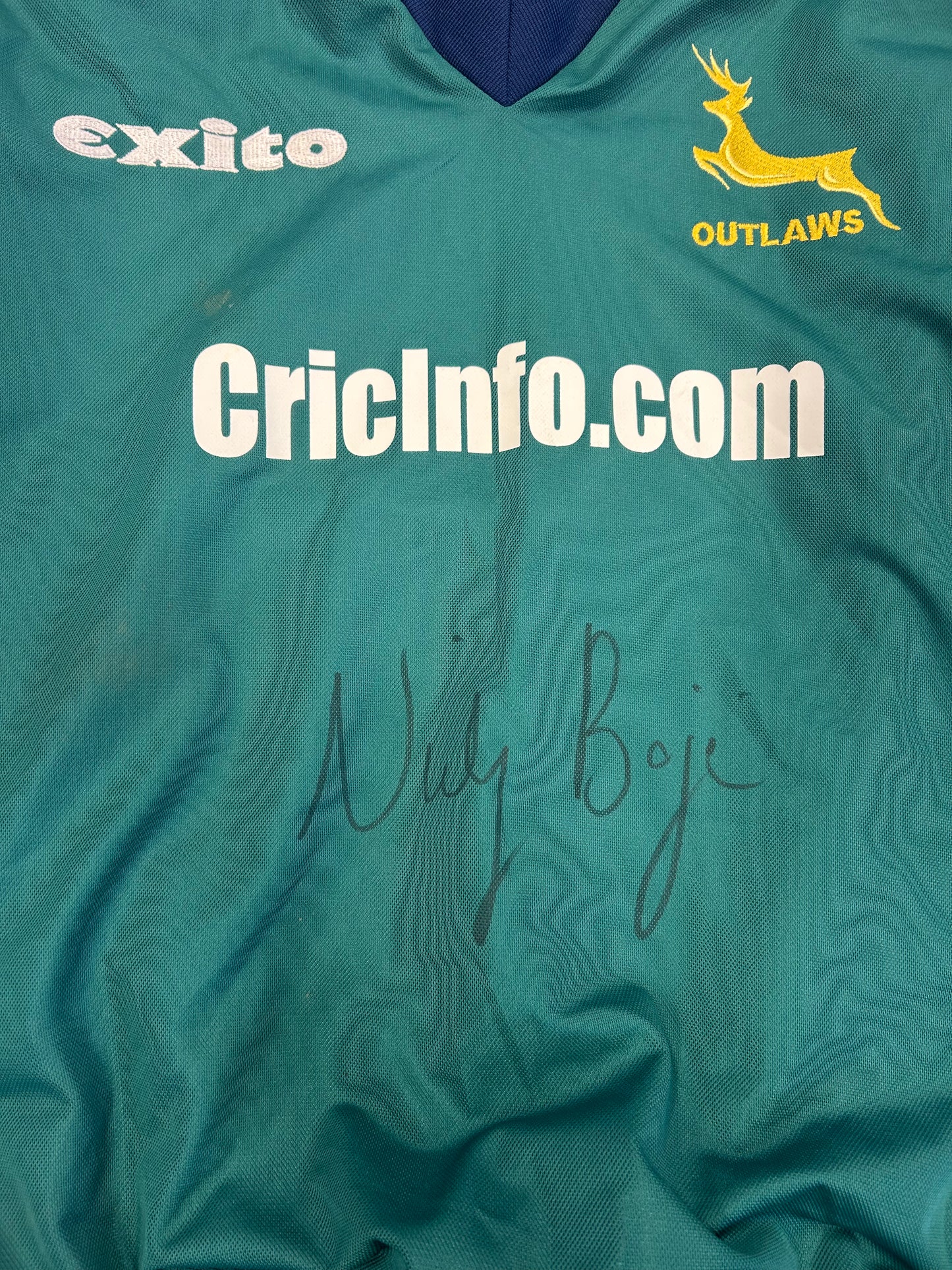 Nicky Boje Nottinghamshire 2002 Match Worn And Signed Playing Pullover