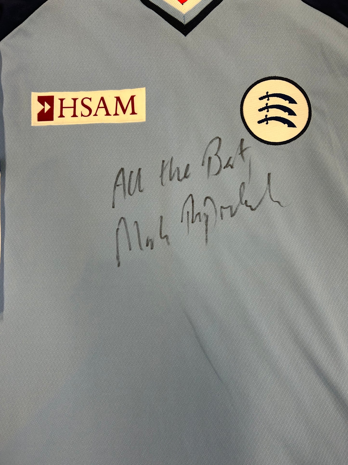 Mark Ramprakash Middlesex Axa League Match Issue And Signed LS Playing Jumper