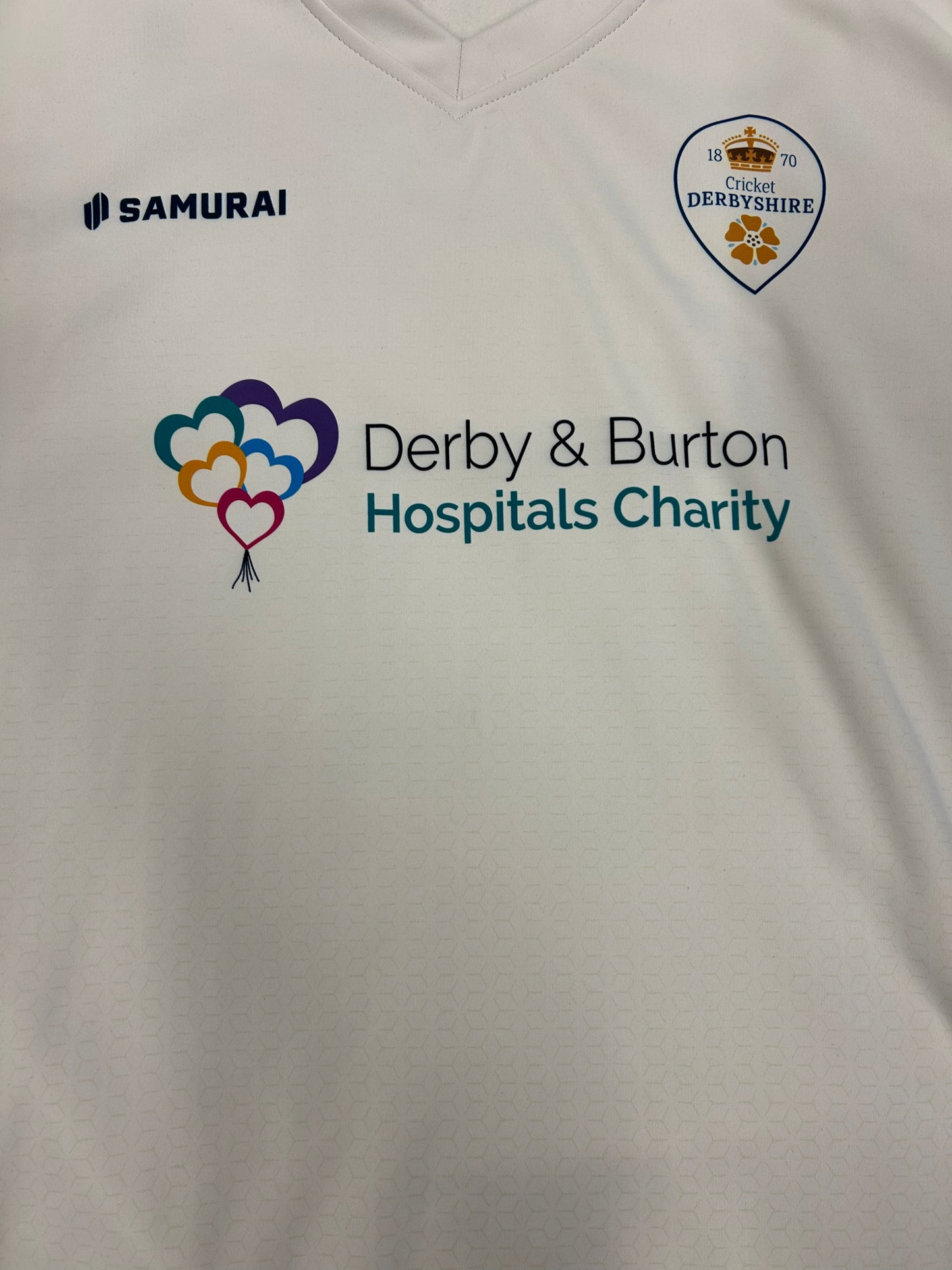 Tom Wood Derbyshire 2023 County Championship Match Worn LS Playing Jumper