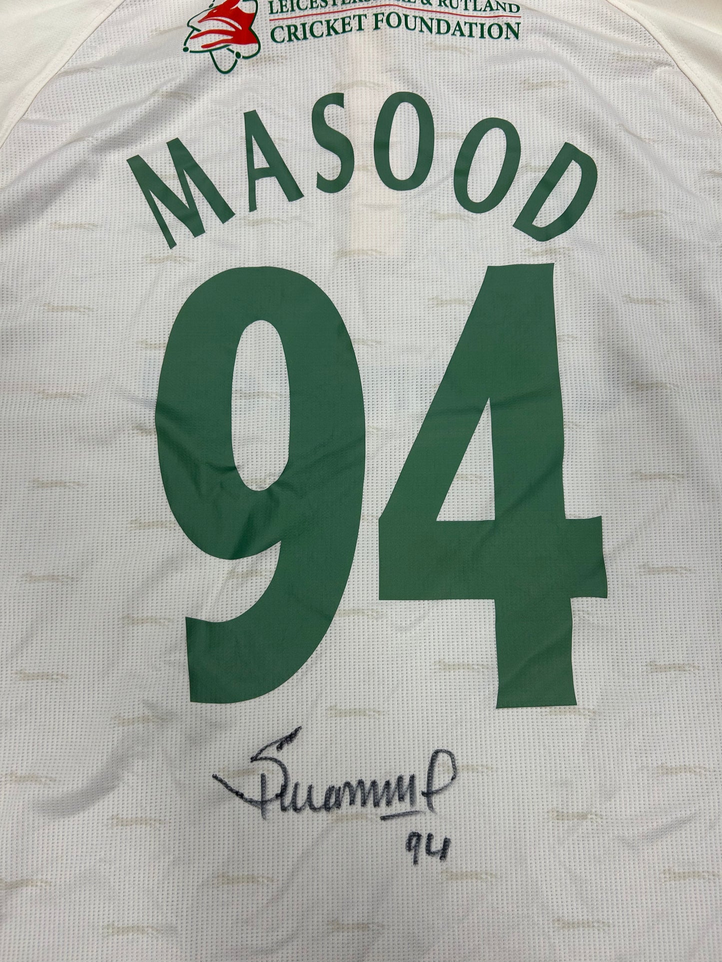 Shan Masood Leicestershire 2025 County Championship Match Worn And Signed SS Playing Shirt