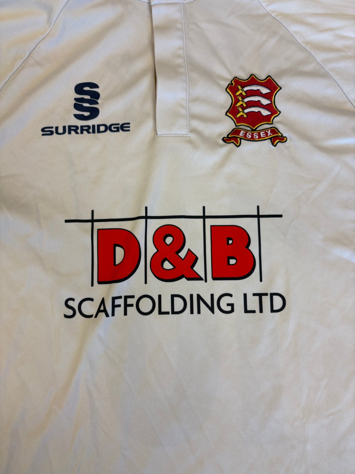 Sam Cook 2016 Essex County Championship Match Worn SS Playing Shirt