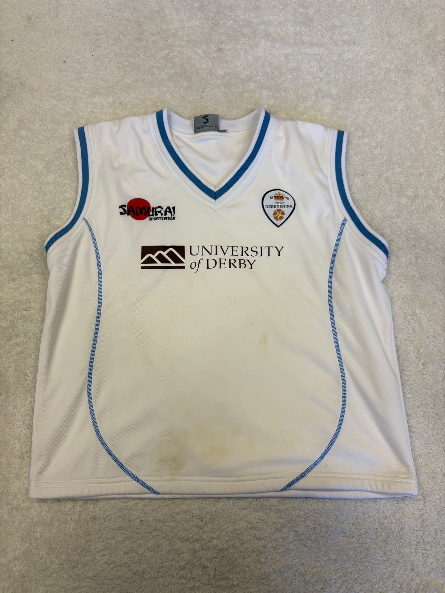 Tom Wood Derbyshire County Championship Match Worn Playing Pullover