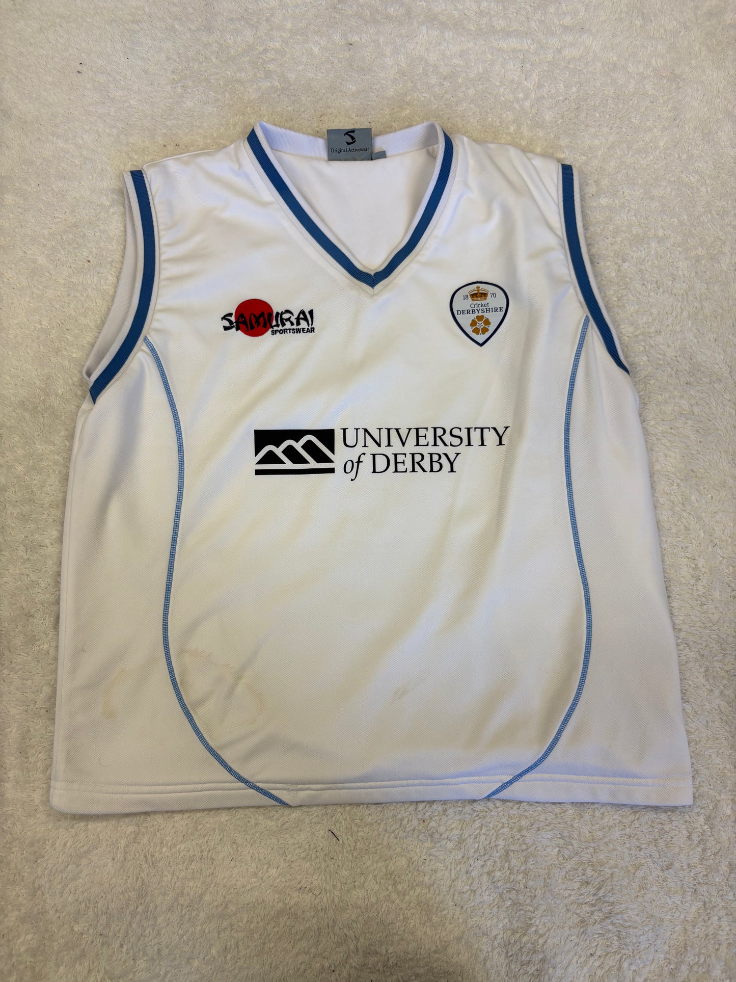 Ben Slater Derbyshire County Championship Match Worn Playing Pullover