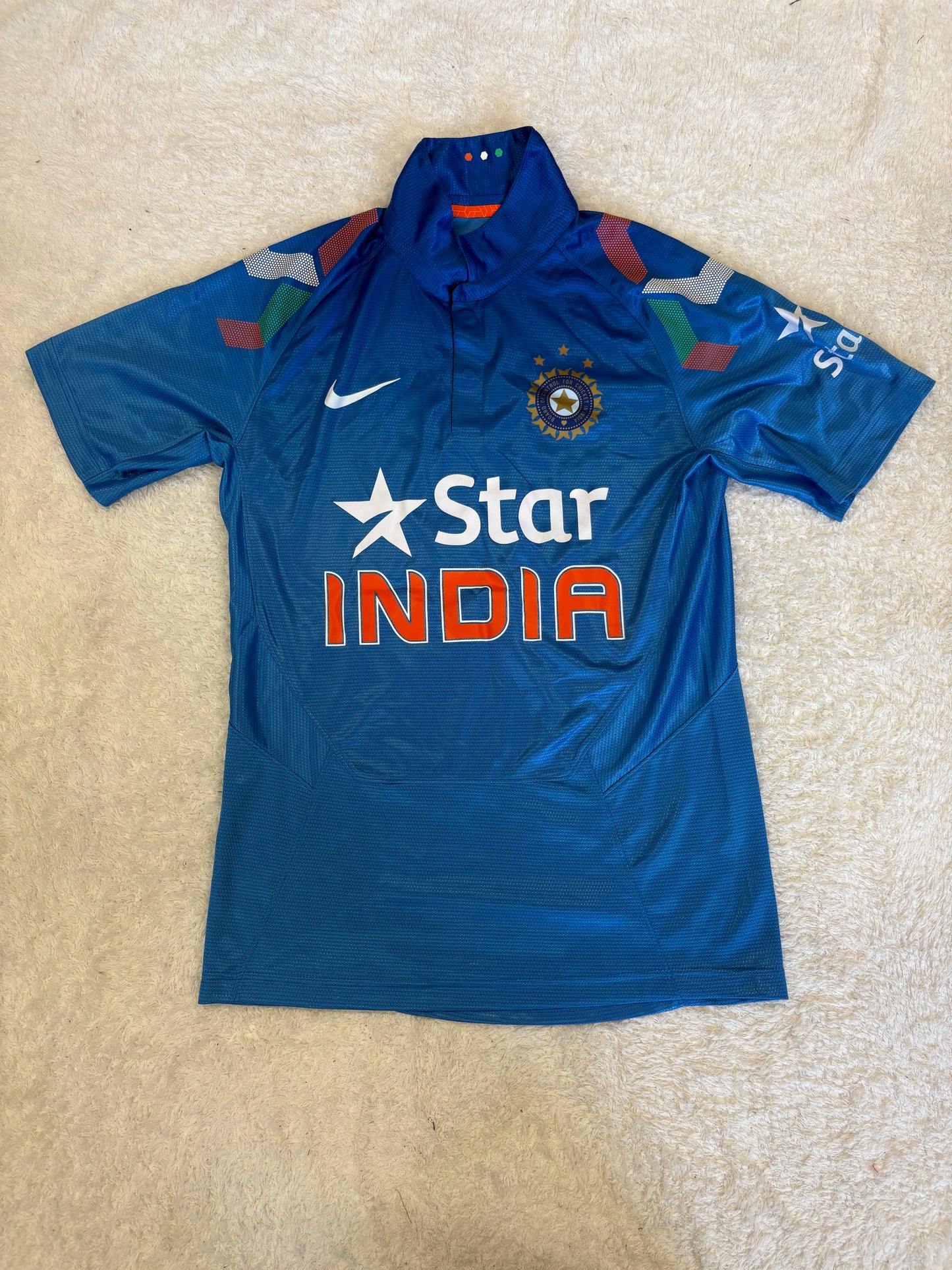 Ajinkya Rahane India 2013 ODI SS Match Worn Playing Shirt