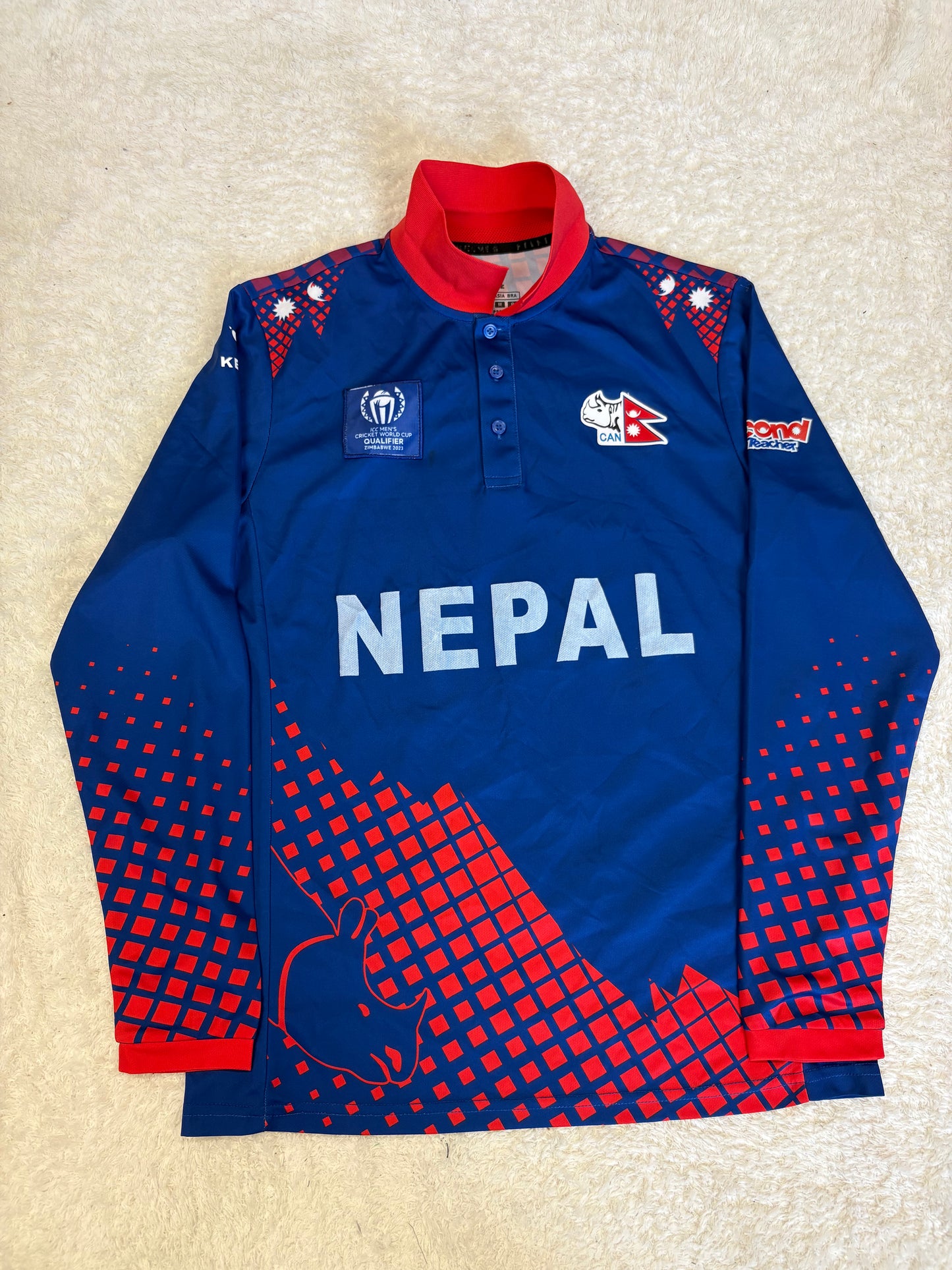 Arjun Saud Nepal 2023 ODI World Cup Qualifier Match Worn LS Playing Shirt