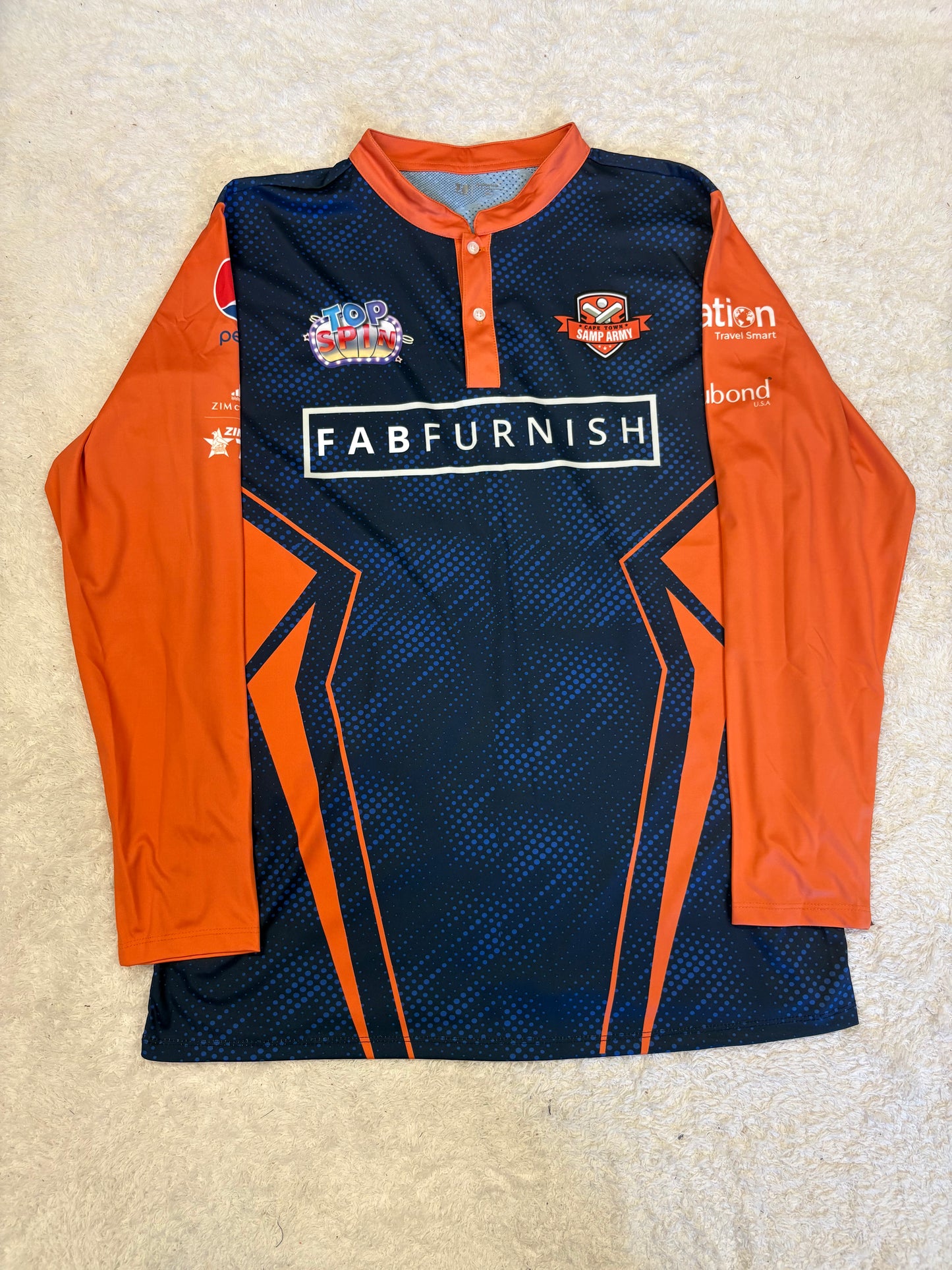 Cape Town Samp Army 2023 ZimAfro T10 Staff Issue LS Playing Shirt