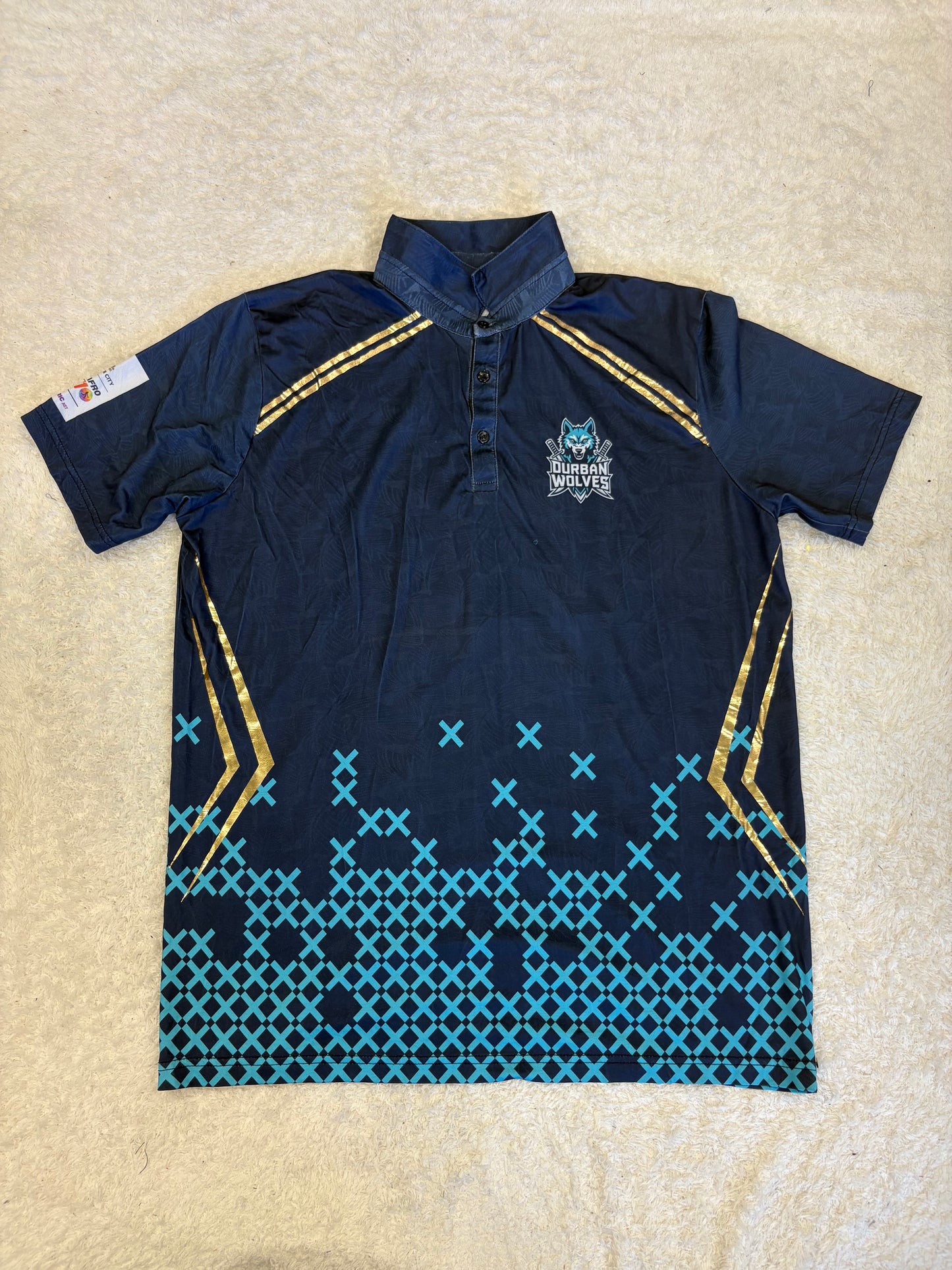 Mark Chapman Durban Wolves 2024 ZimAfro T10 Match Worn SS Playing Shirt