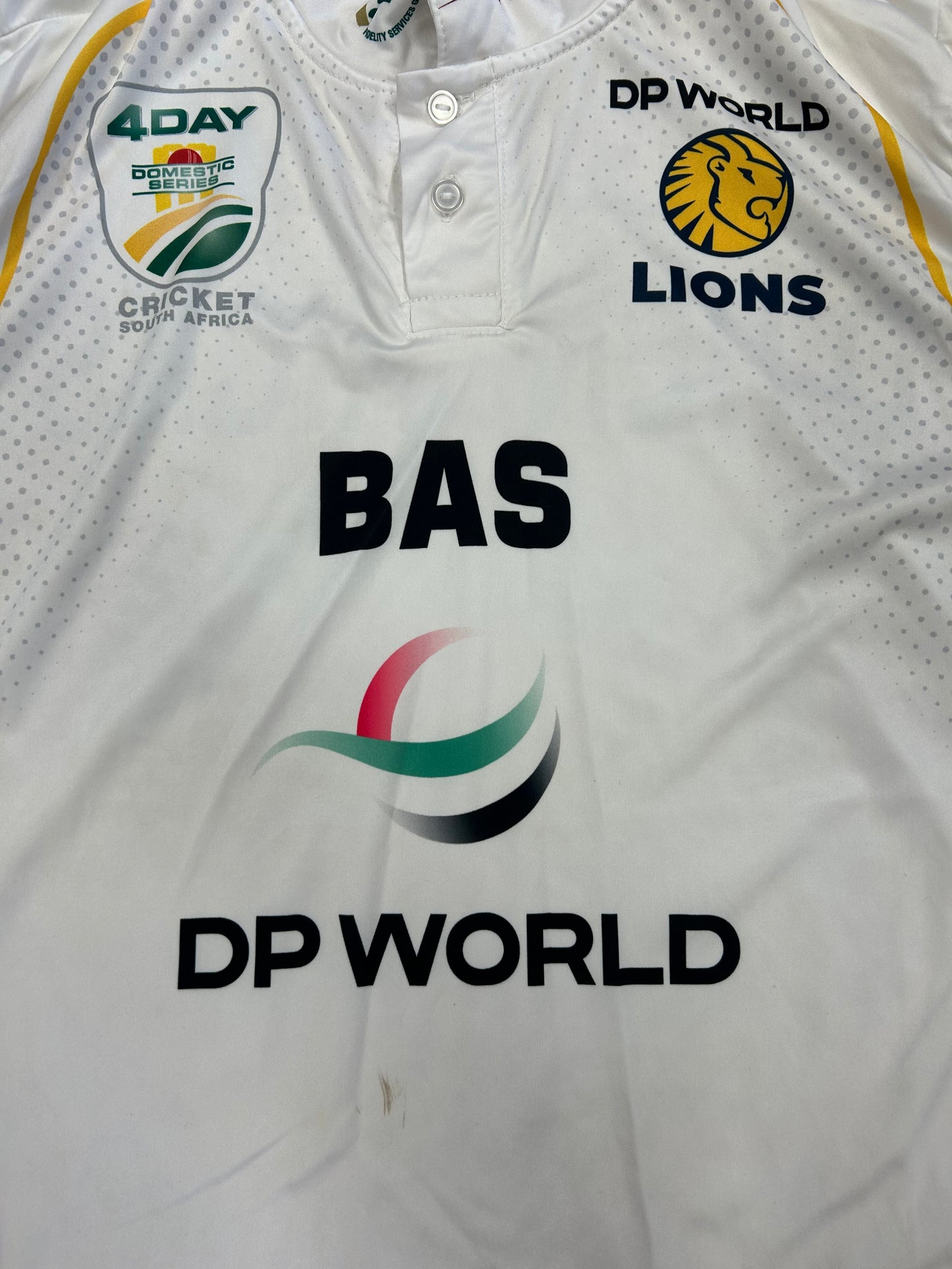 Dominic Hendricks DP World Lions 4DC Match Worn SS Playing Shirt
