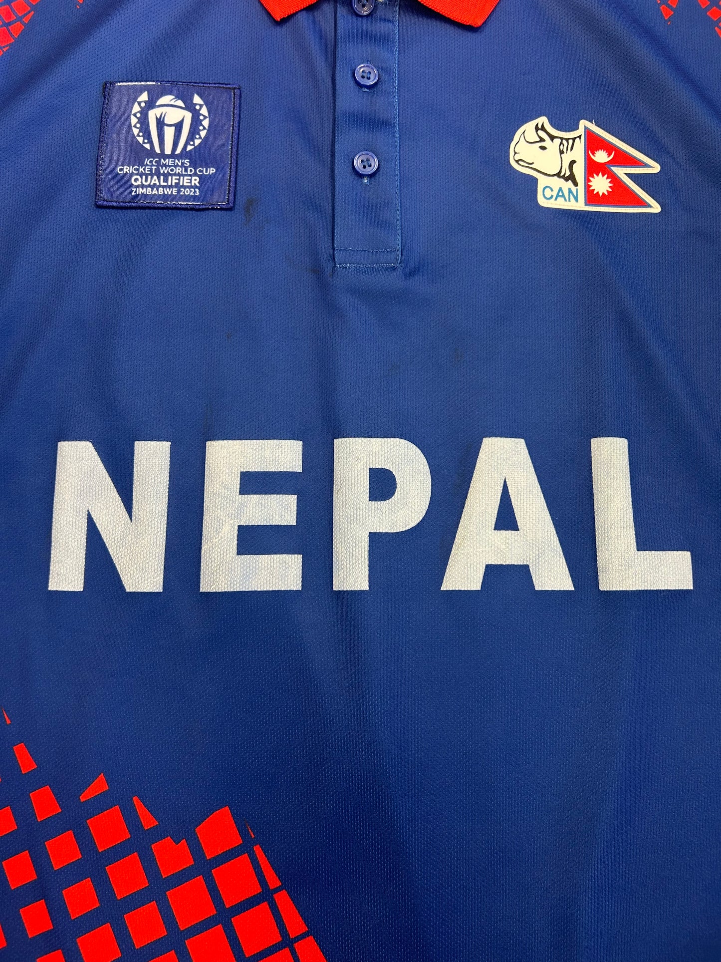 Arjun Saud Nepal 2023 ODI World Cup Qualifier Match Worn LS Playing Shirt