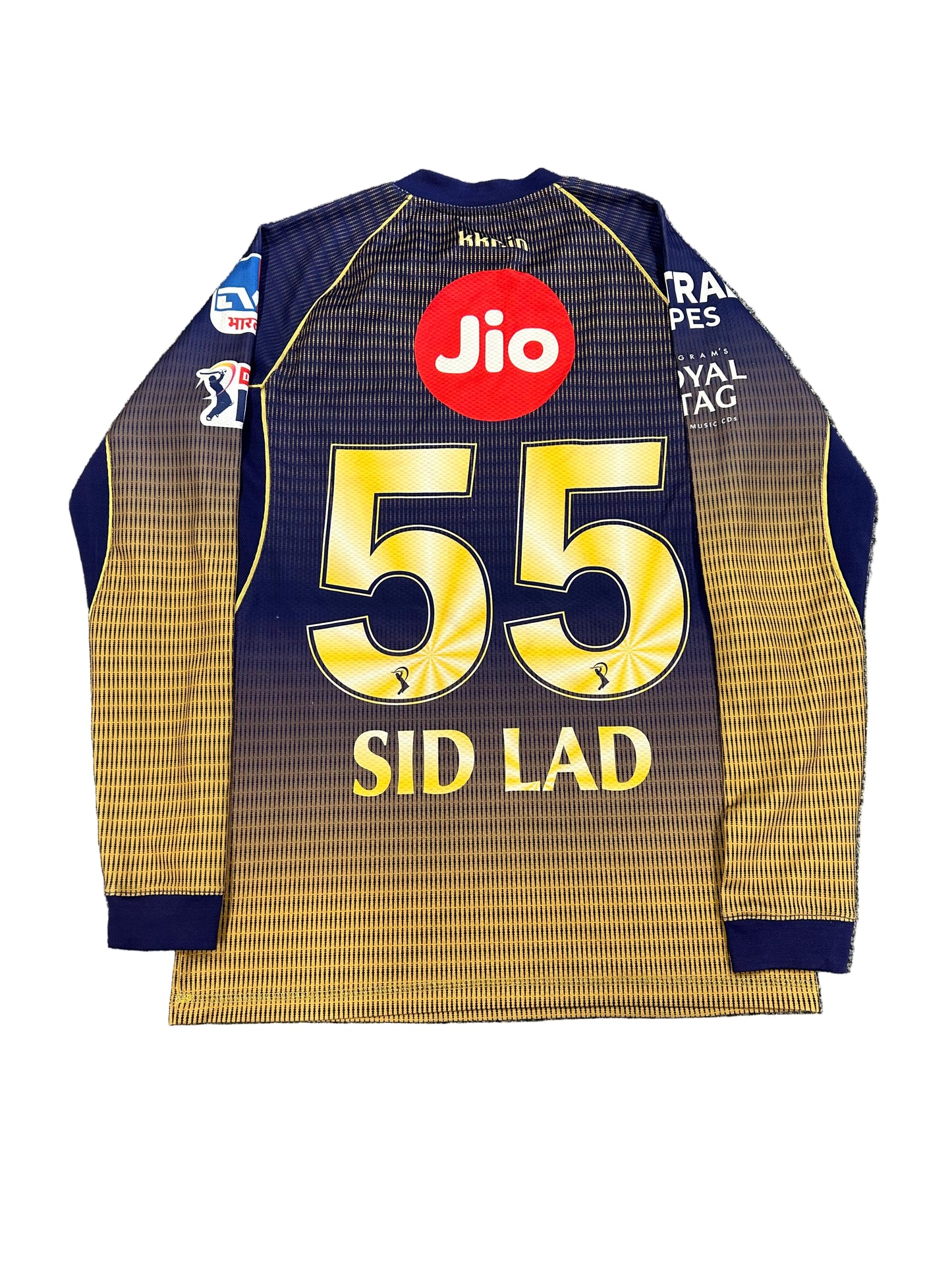 Siddhesh Lad Kolkata Knight Riders 2020 IPL Match Worn LS Playing Shirt
