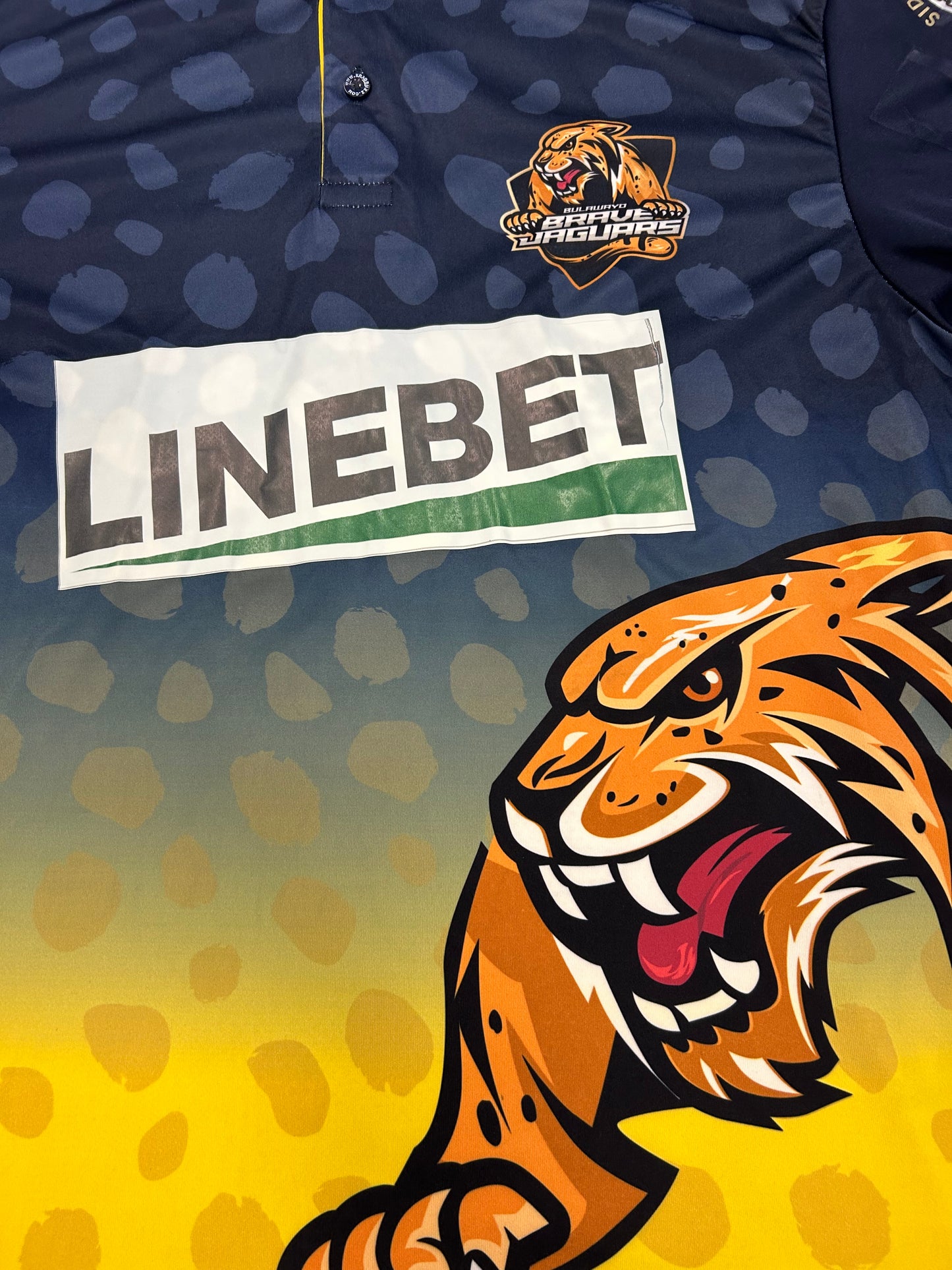 Laurie Evans Bulawayo Brave Jaguars 2024 ZimAfro T10 Match Worn SS Playing Shirt