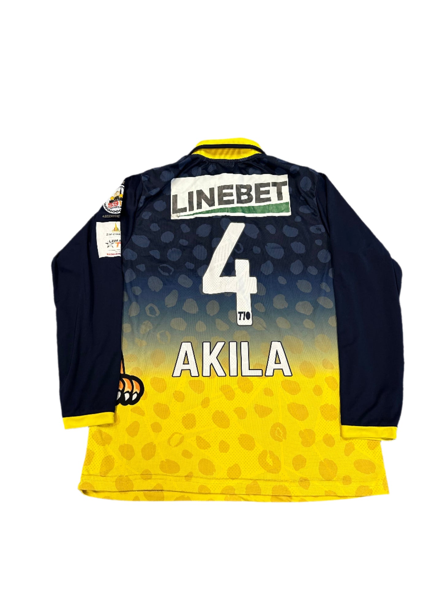 Akila Dananjaya Bulawayo Brave Jaguars 2024 ZimAfro T10 Match Worn LS Playing Shirt