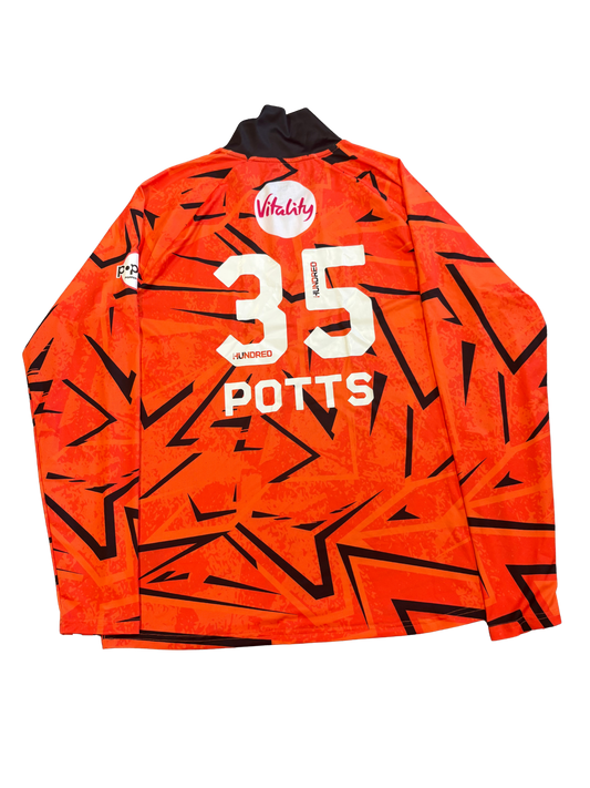 Matthew Potts Sunrisers Leeds 2026 Hundred Match Issue LS Playing Shirt