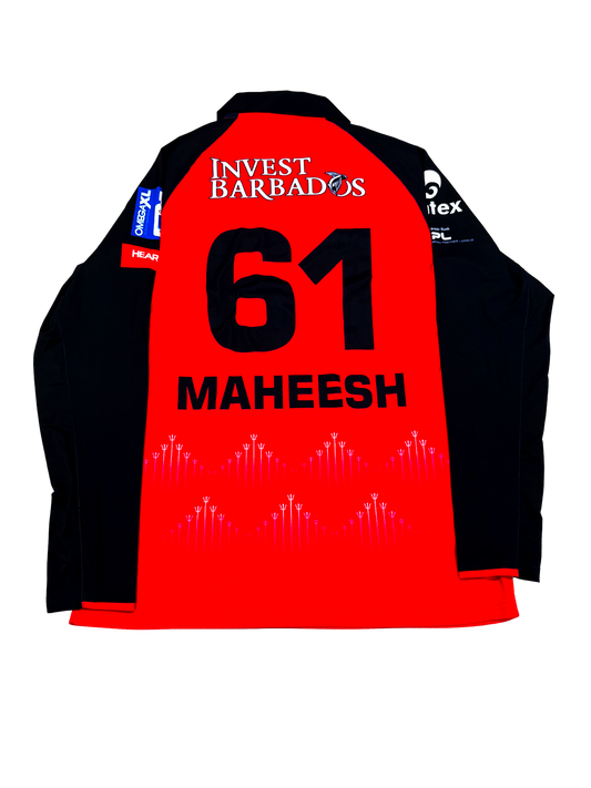 Maheesh Theekshana Barbados Royals 2024 CPL Match Issue LS Playing Shirt