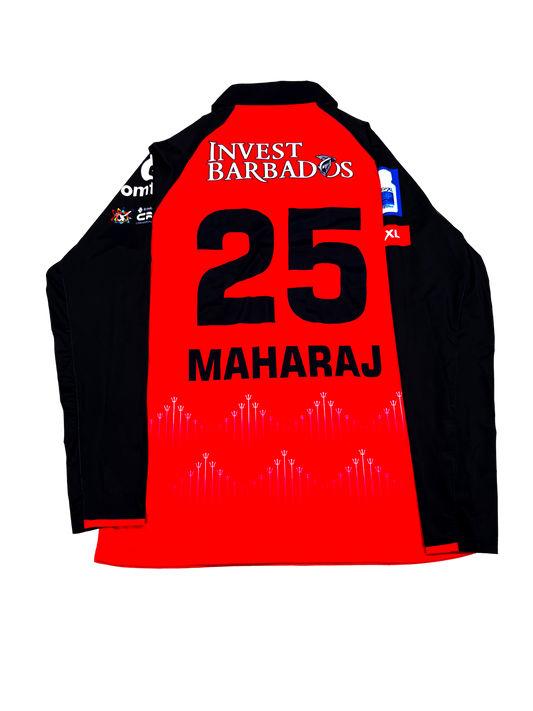 Keshav Maharaj Barbados Royals 2024 CPL Match Issue LS Playing Shirt