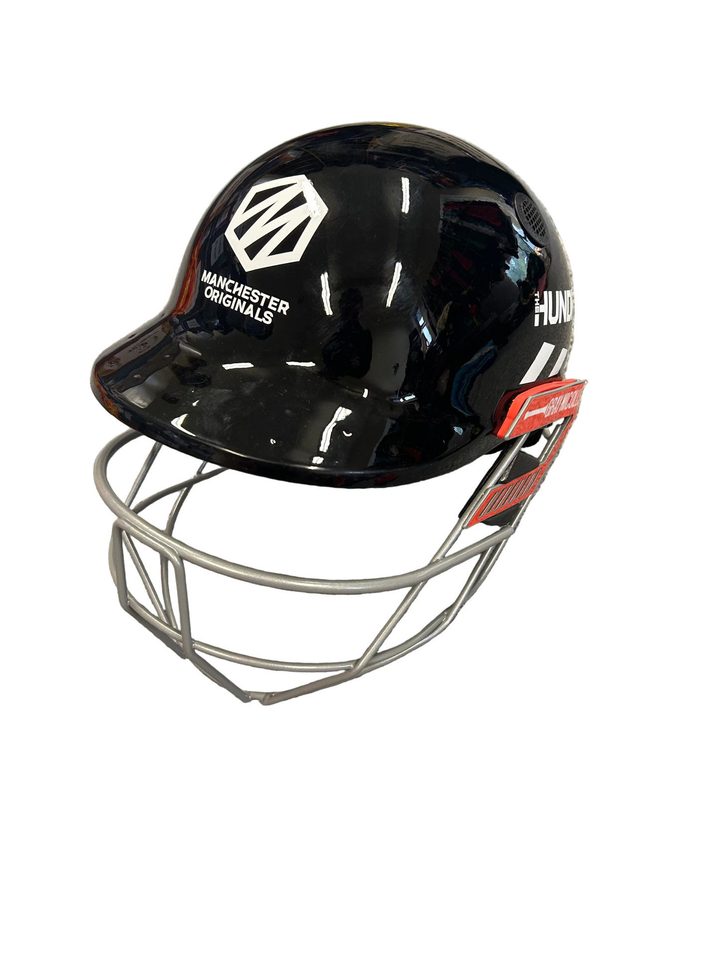 Manchester Originals Hundred Gray Nics Ultimate 360 Pro Titanium Match Used Cricket Helmet