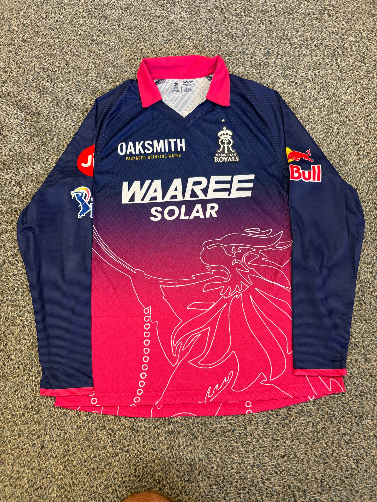 Ravindra Jadeja Rajasthan Royals 2026 IPL Match Issue LS Playing Shirt