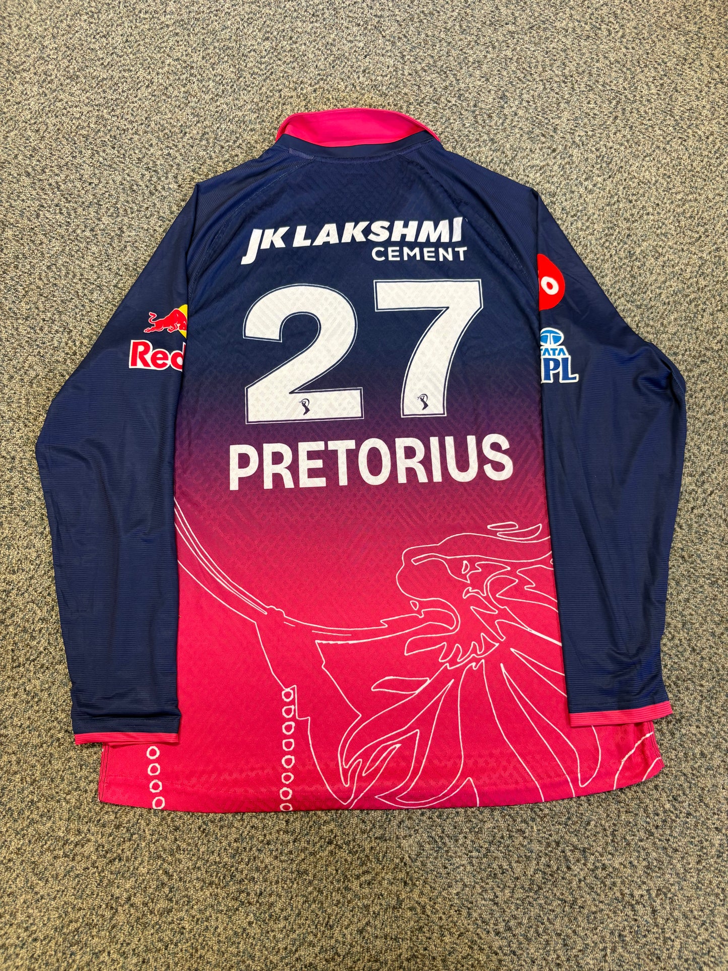 Lhuan-dre Pretorius Rajasthan Royals 2026 IPL Match Issue LS Playing Shirt