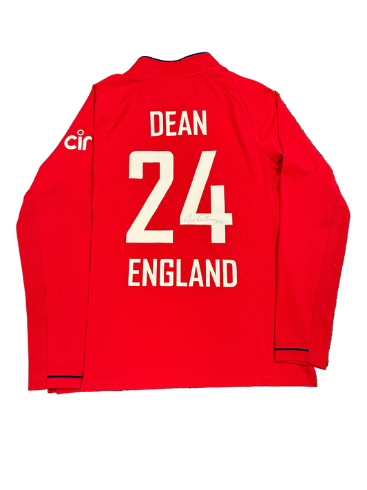 Charlie Dean England Women 2022 T20 Match Worn and Signed LS Playing Shirt