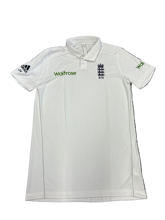 James Vince England 2016 Test Match Worn SS Playing Shirt