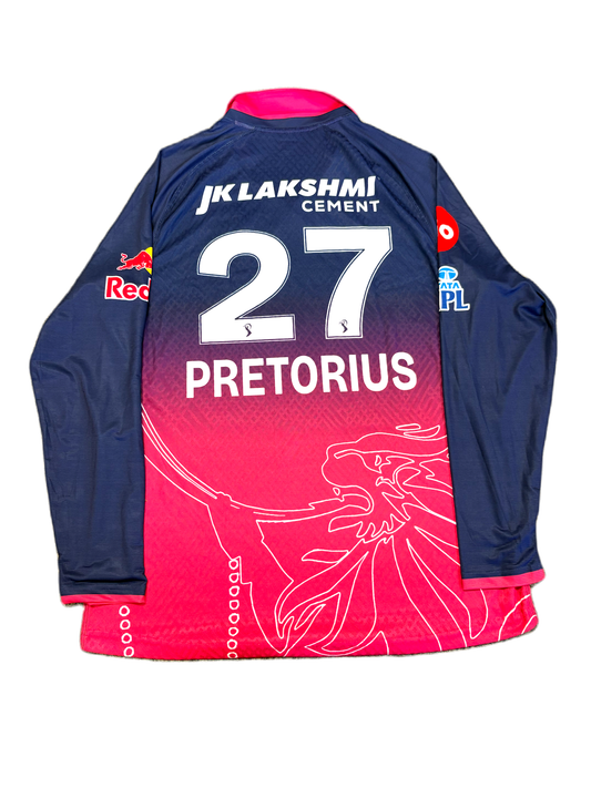Lhuan-dre Pretorius Rajasthan Royals 2026 IPL Match Issue LS Playing Shirt