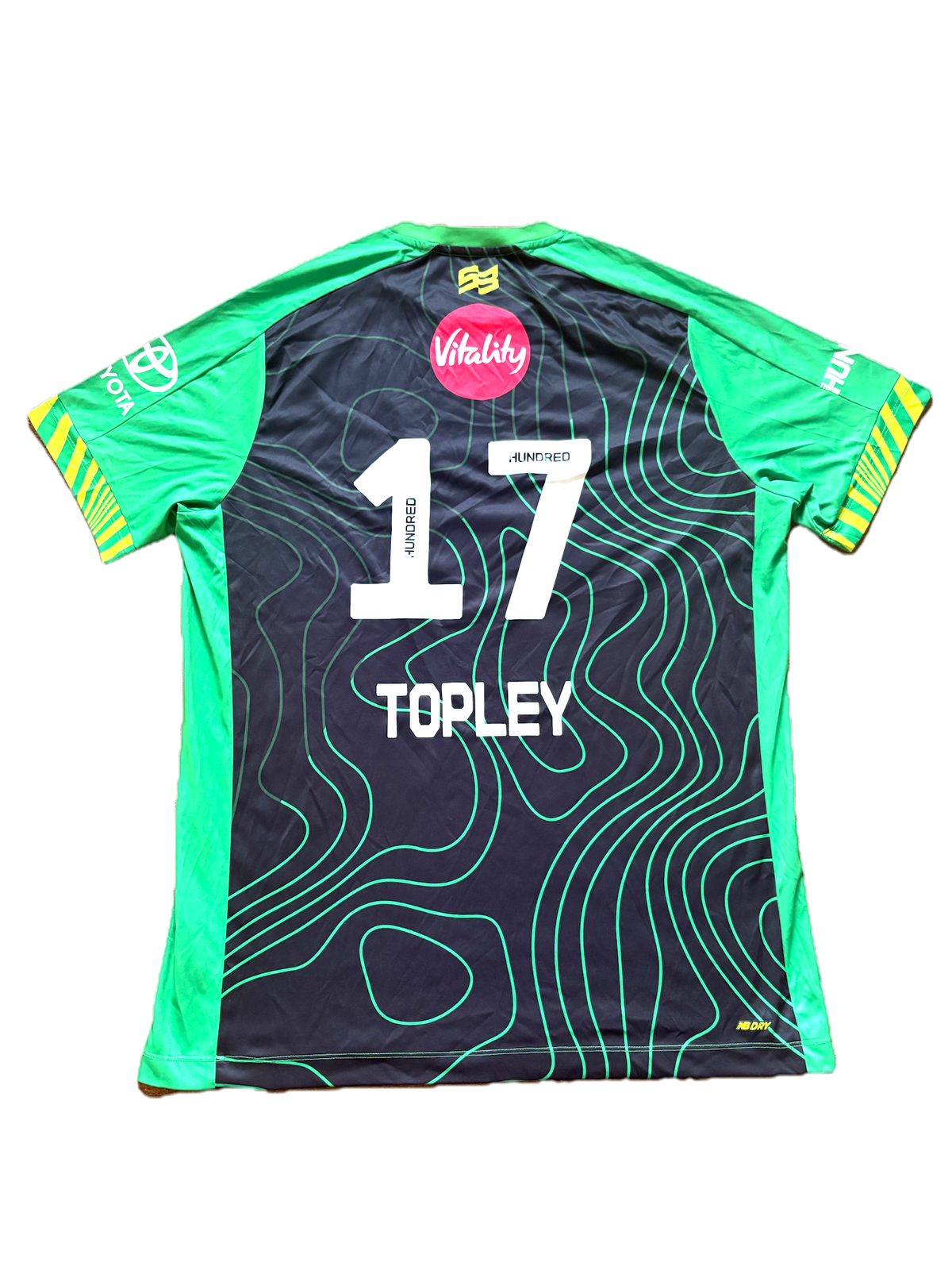 Reece Topley Southern Brave 2025 Hundred Match Worn SS Playing Shirt