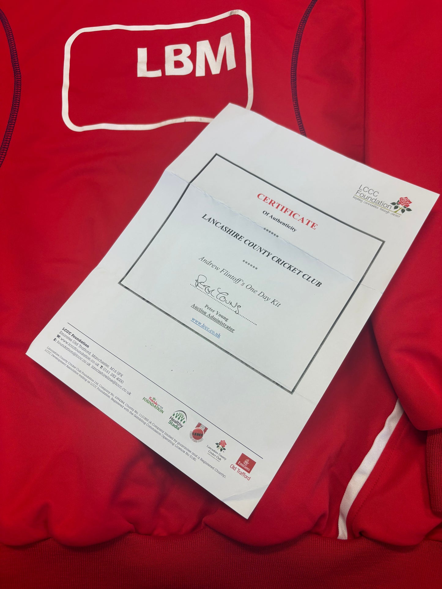 Andrew Flintoff Lancashire Lightning 2005 Retro Totesport League Match Worn LS Playing Jumper