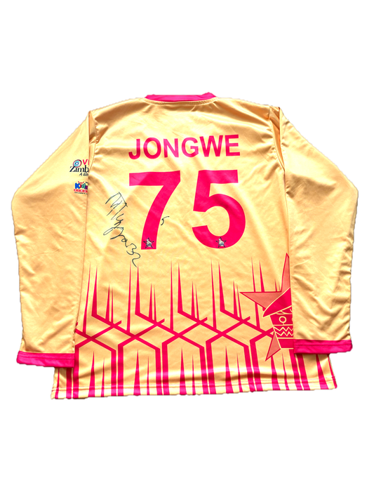 Luke Jongwe Zimbabwe 2022 T20 Match Worn And Signed LS Playing Jumper