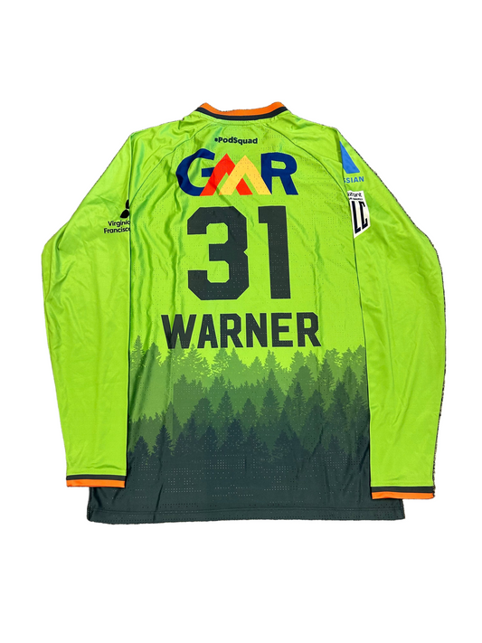 David Warner Seattle Orcas 2025 MLC Match Issue LS Playing Shirt