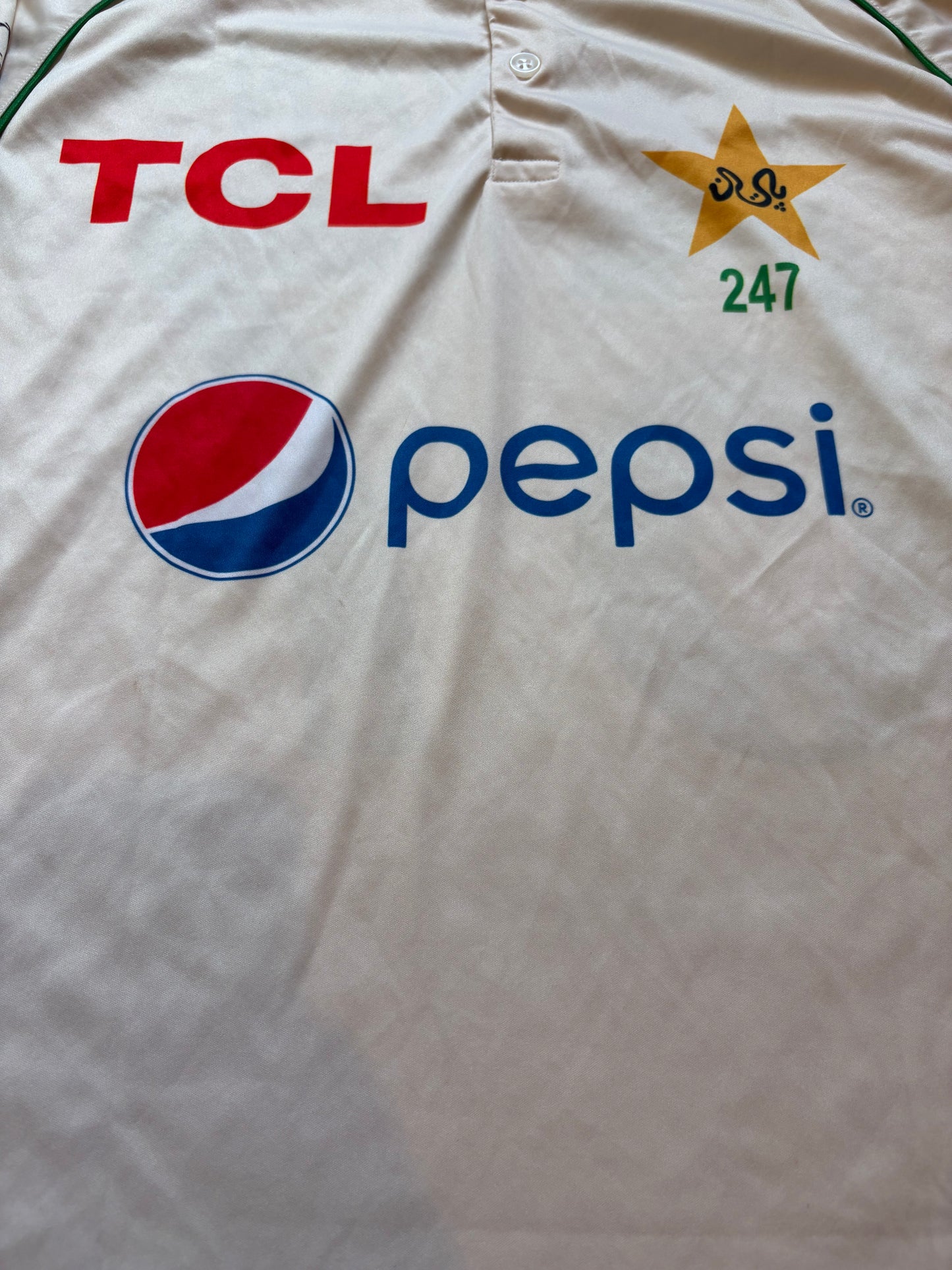Salmon Ali Agha Pakistan 2024 Test Match Worn And Signed LS Playing Shirt
