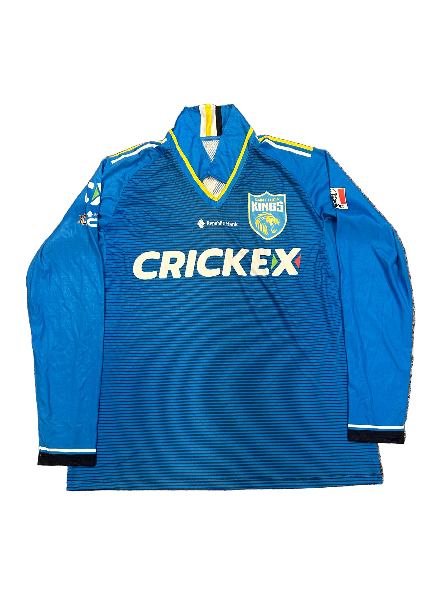 Faf du Plessis St Lucia Kings 2024 CPL Player Issue LS Playing Shirt