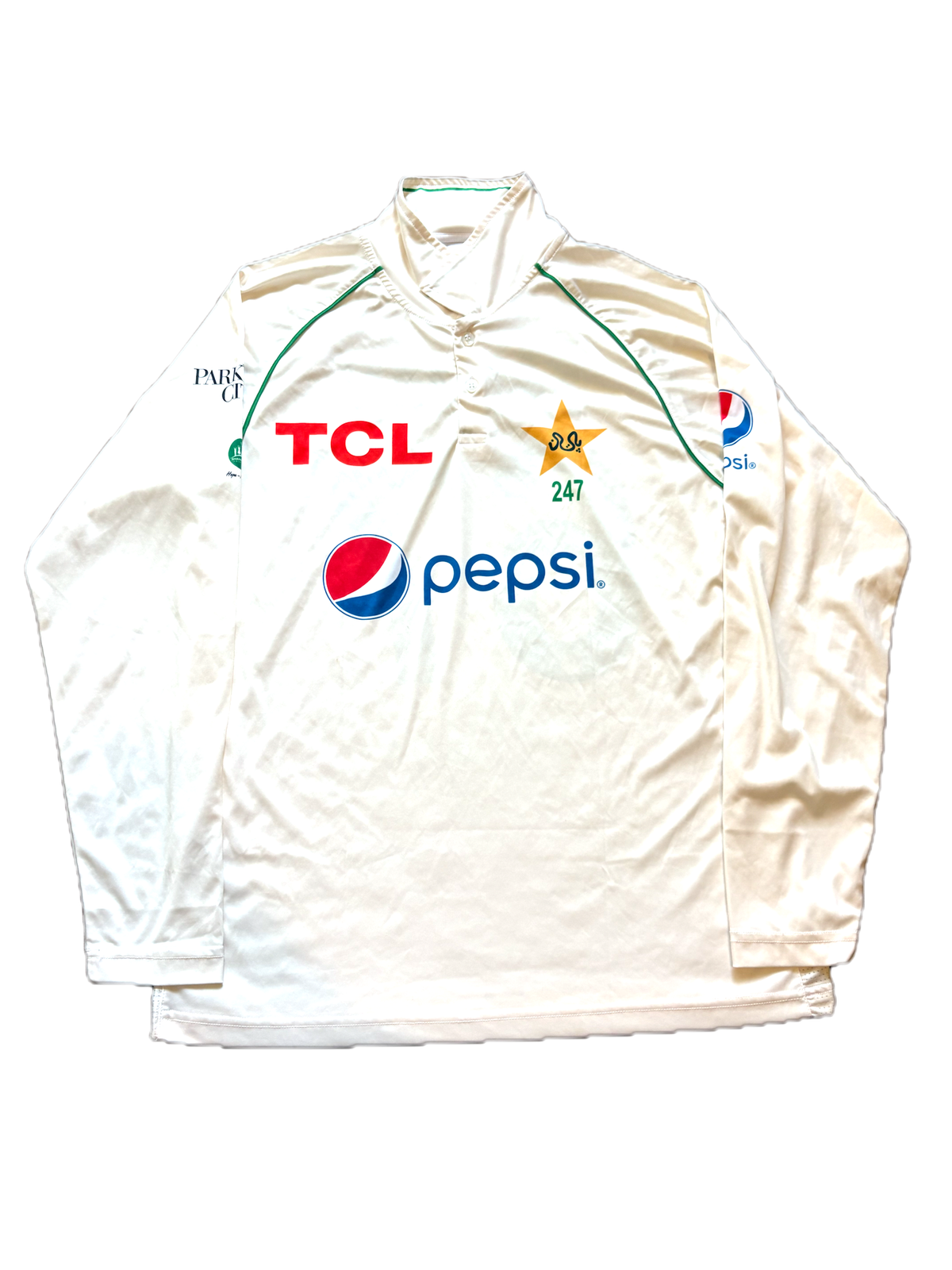 Salmon Ali Agha Pakistan 2024 Test Match Worn And Signed LS Playing Shirt