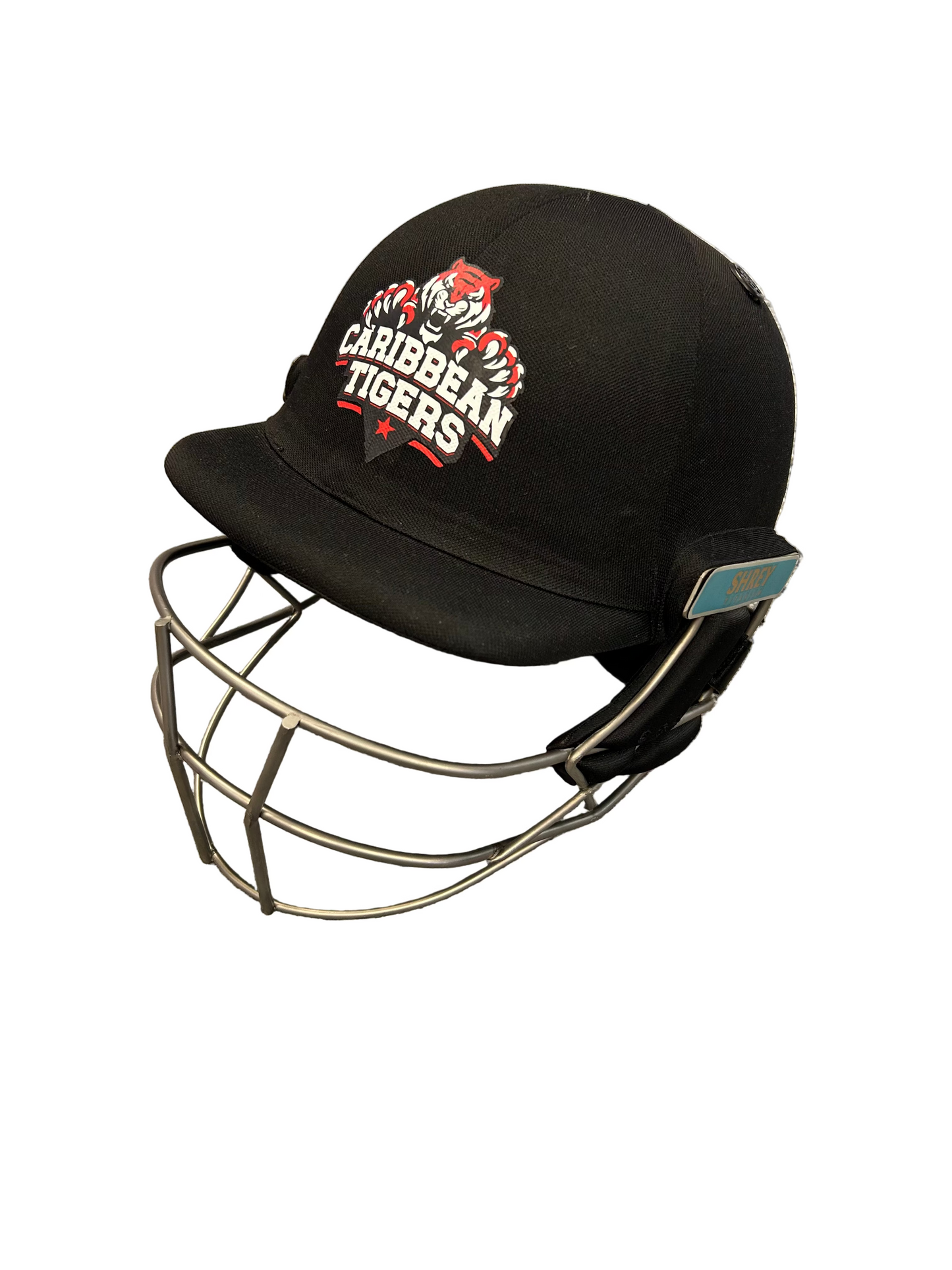 Caribbean Tigers Max60 Shrey Air Titanium Match Used Cricket Helmet