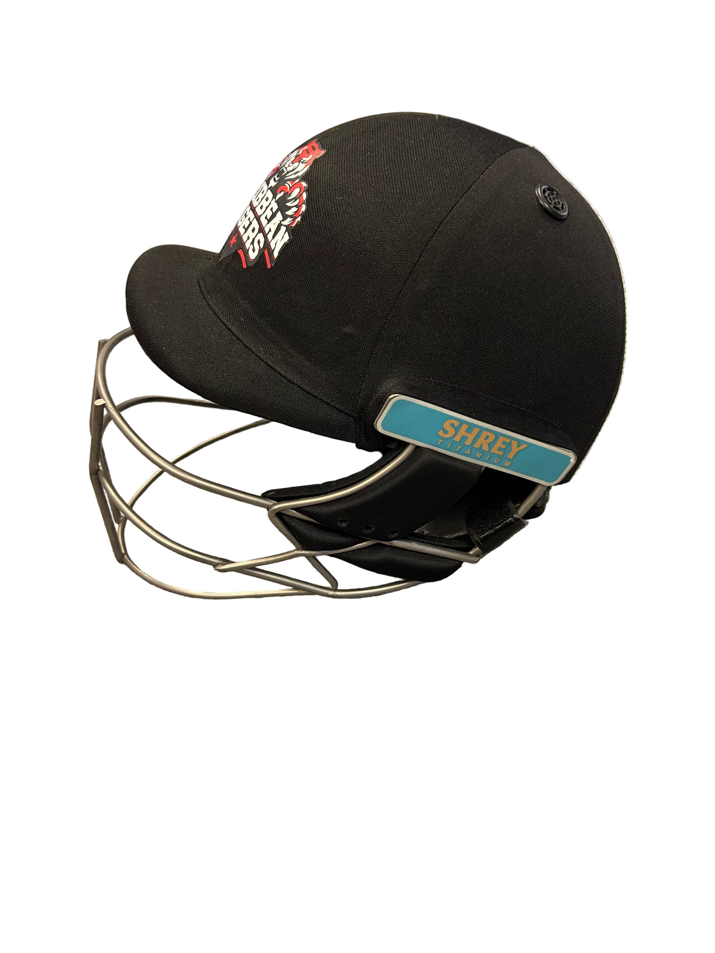 Caribbean Tigers Max60 Shrey Air Titanium Match Used Cricket Helmet