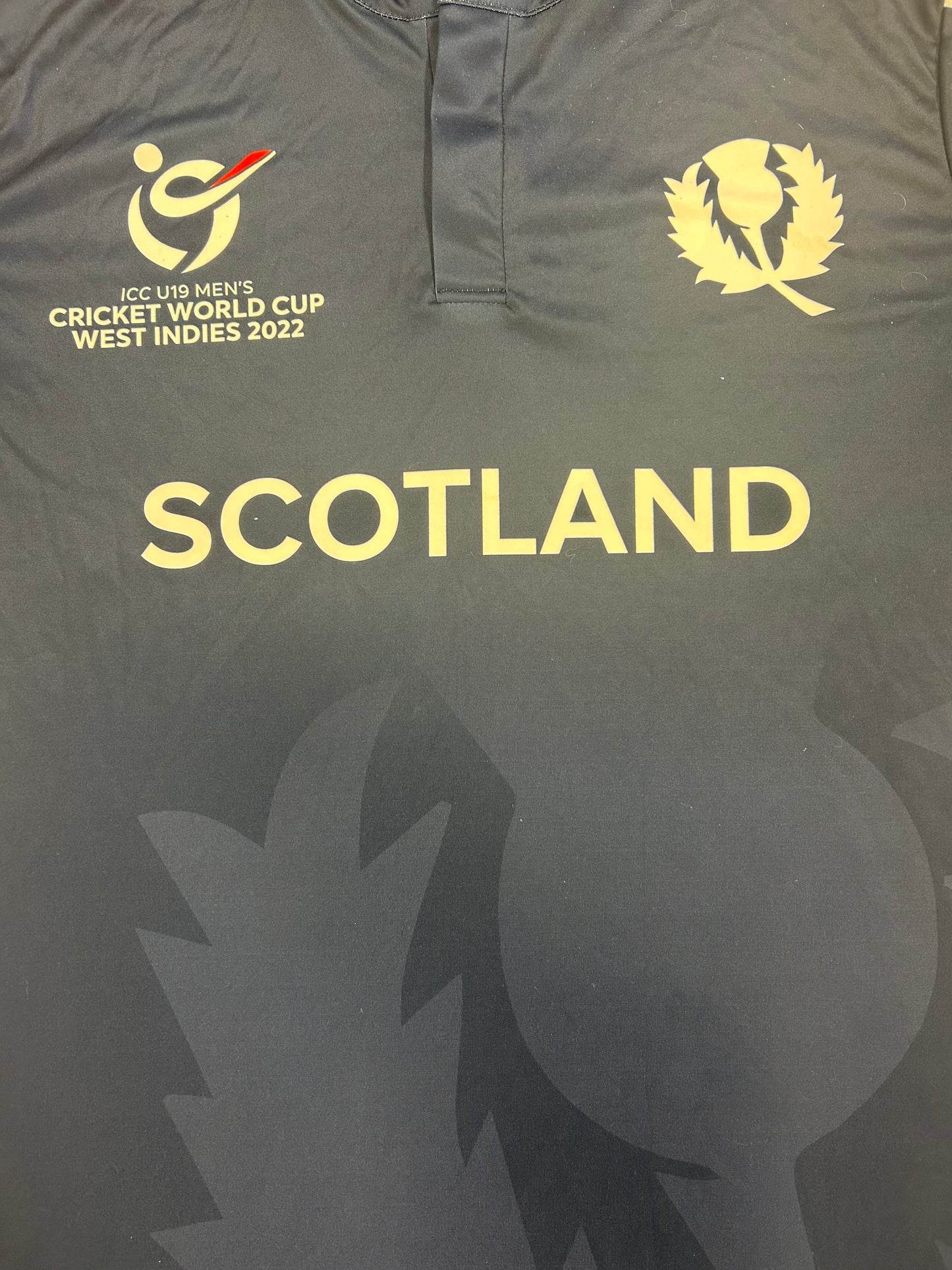 Jack Jarvis Scotland U19s 2022 ODI CWC Match Worn SS Playing Shirt