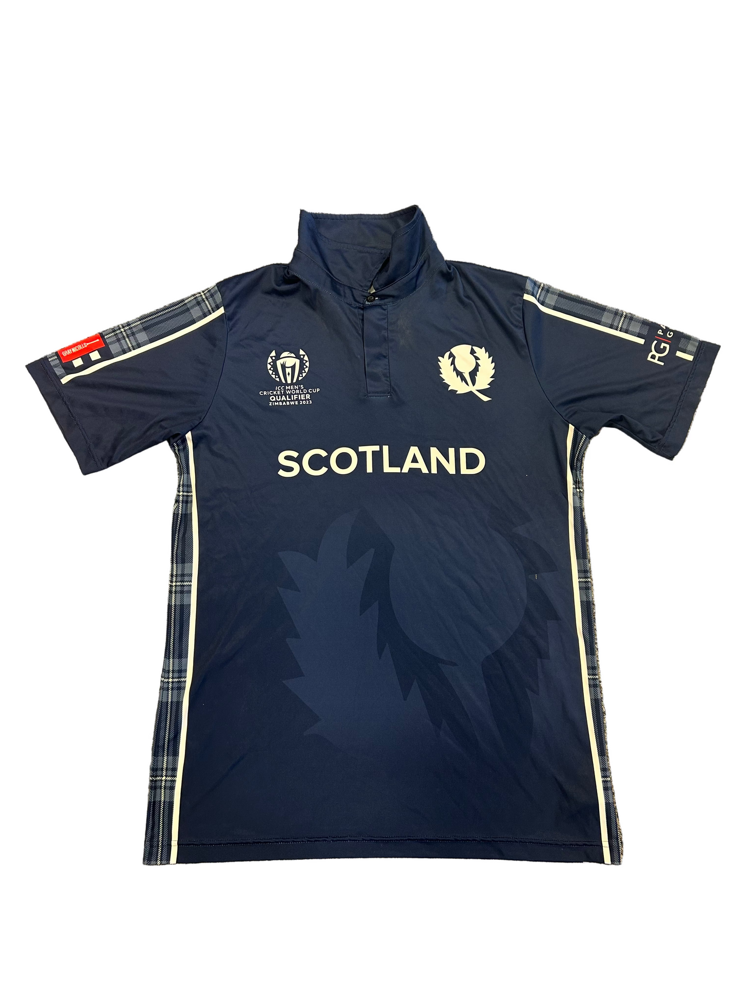 Jack Jarvis Scotland 2023 ODI World Cup Qualifiers Match Worn SS Playing Shirt