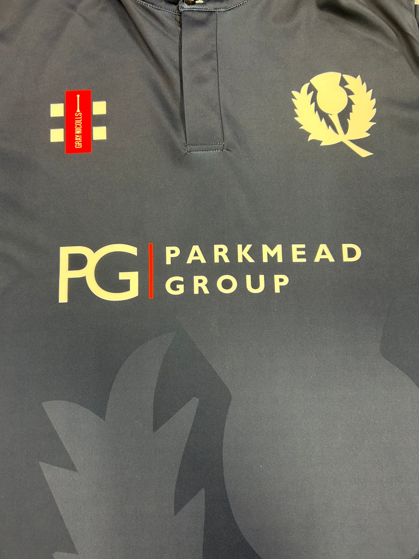 Oli Hairs Scotland 2022 T20 Match Worn LS Playing Shirt