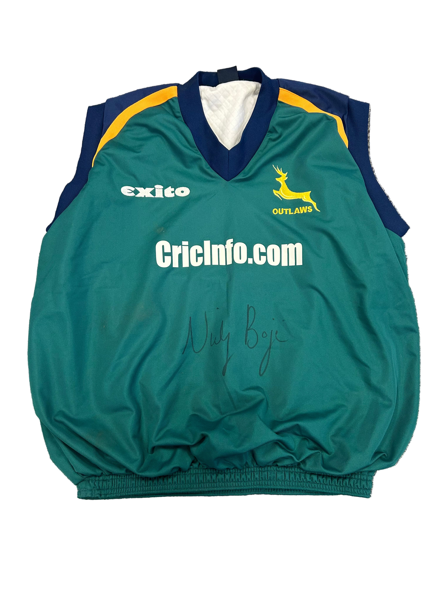 Nicky Boje Nottinghamshire 2002 Match Worn And Signed Playing Pullover