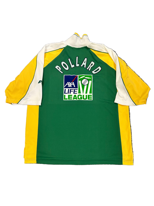 Paul Pollard Nottinghamshire AXA League Match Worn And Squad Signed SS Playing Shirt