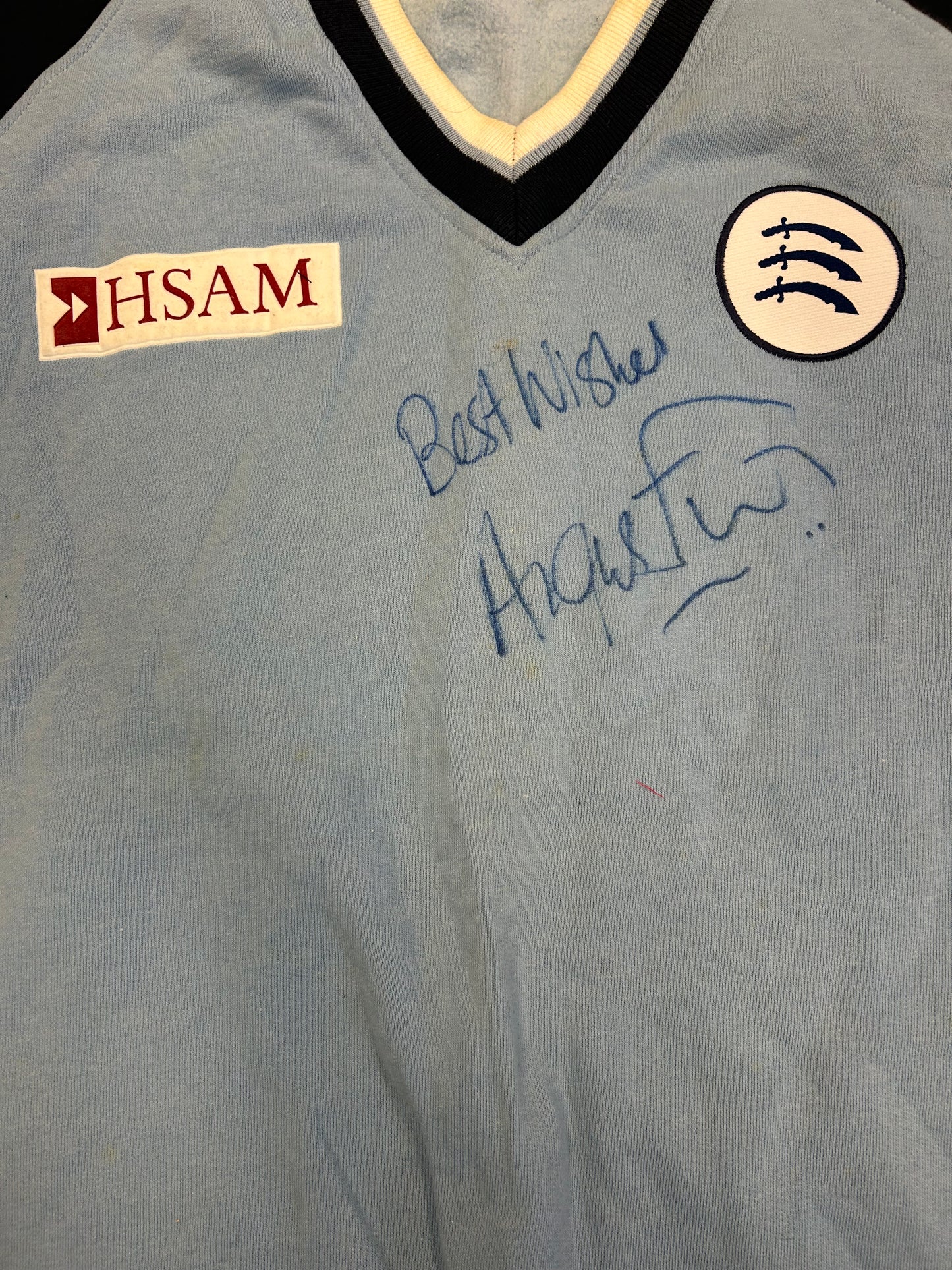 Angus Fraser Middlesex Axa League Match Worn And Signed LS Playing Jumper