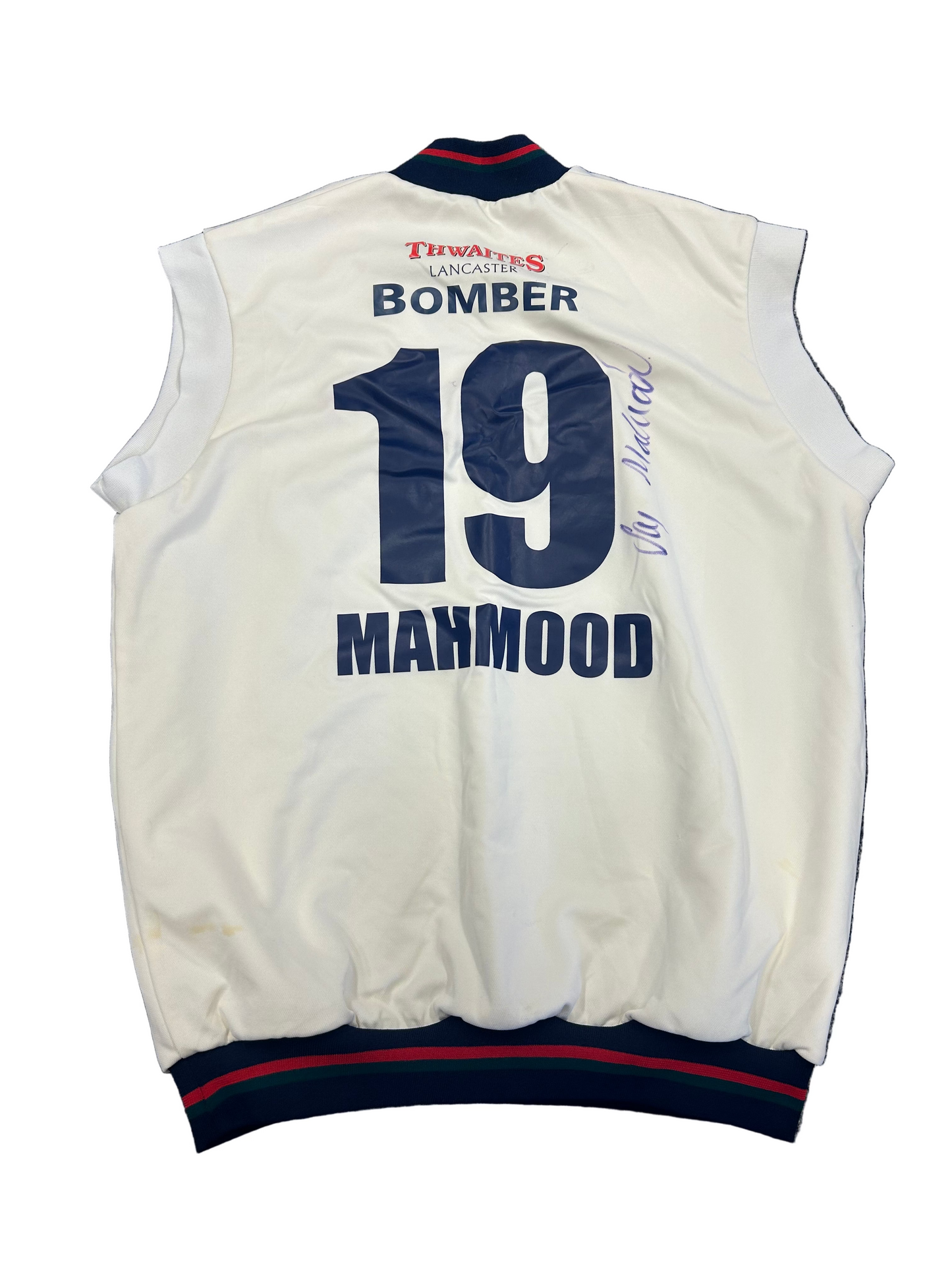 Saj Mahmood Lancashire Match Worn And Signed Playing Pullover
