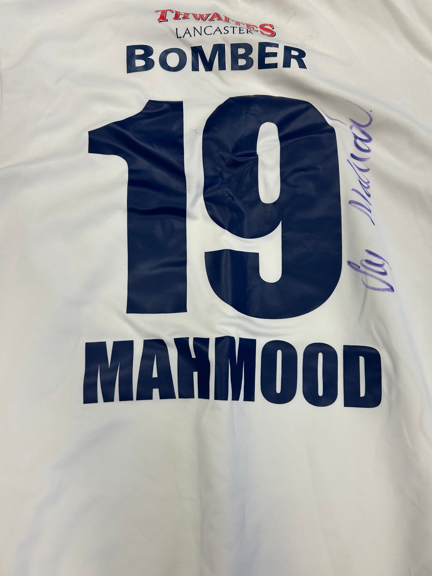 Saj Mahmood Lancashire Match Worn And Signed Playing Pullover