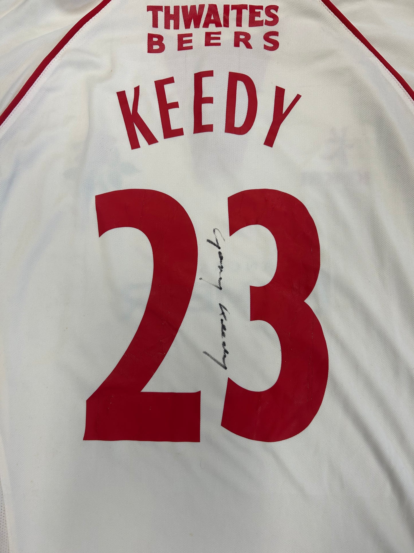 Gary Keedy Lancashire County Championship Match Worn And Signed SS Playing Shirt