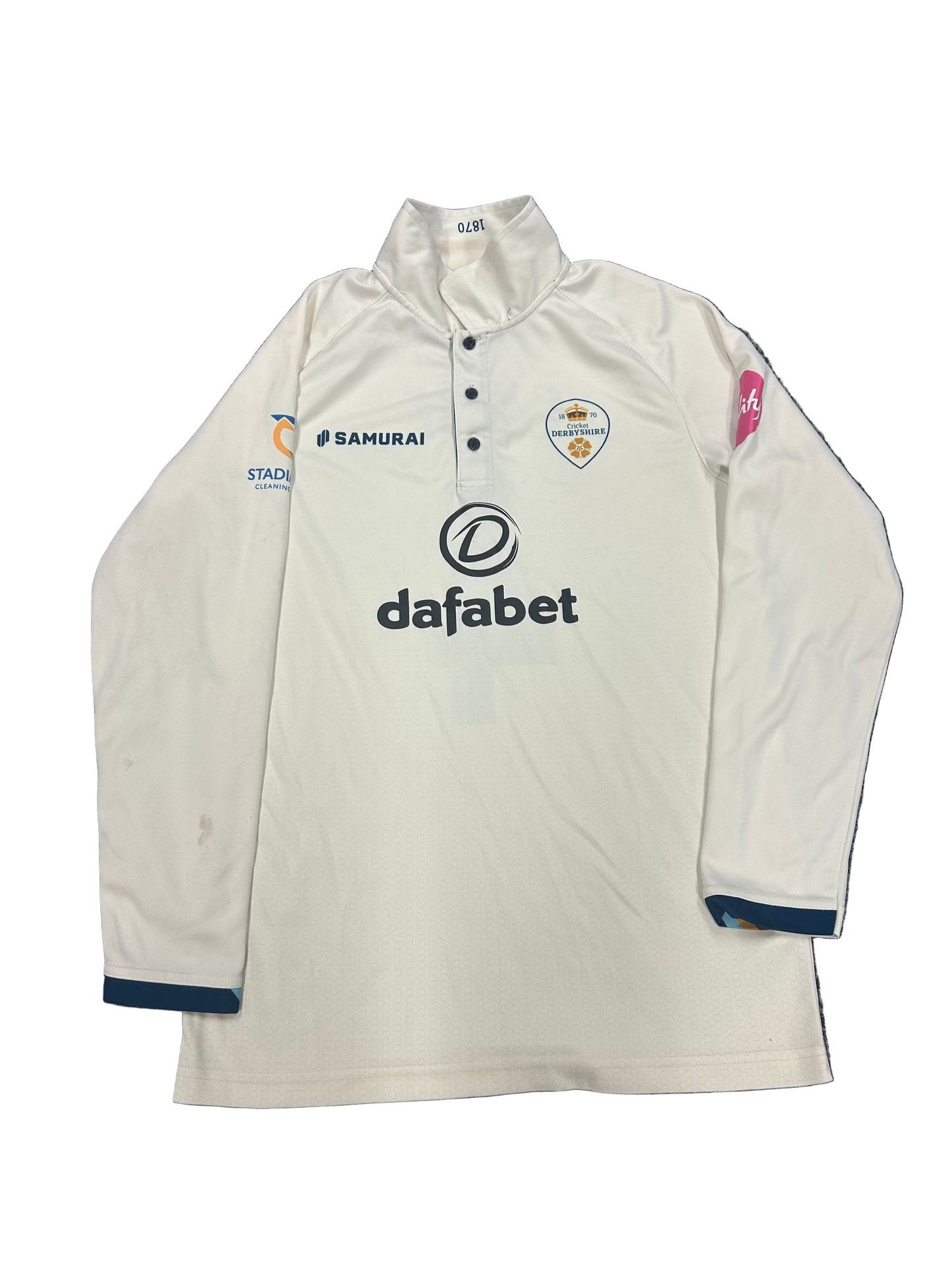 Harry Came Derbyshire 2024 County Championship Match Worn LS Playing Shirt